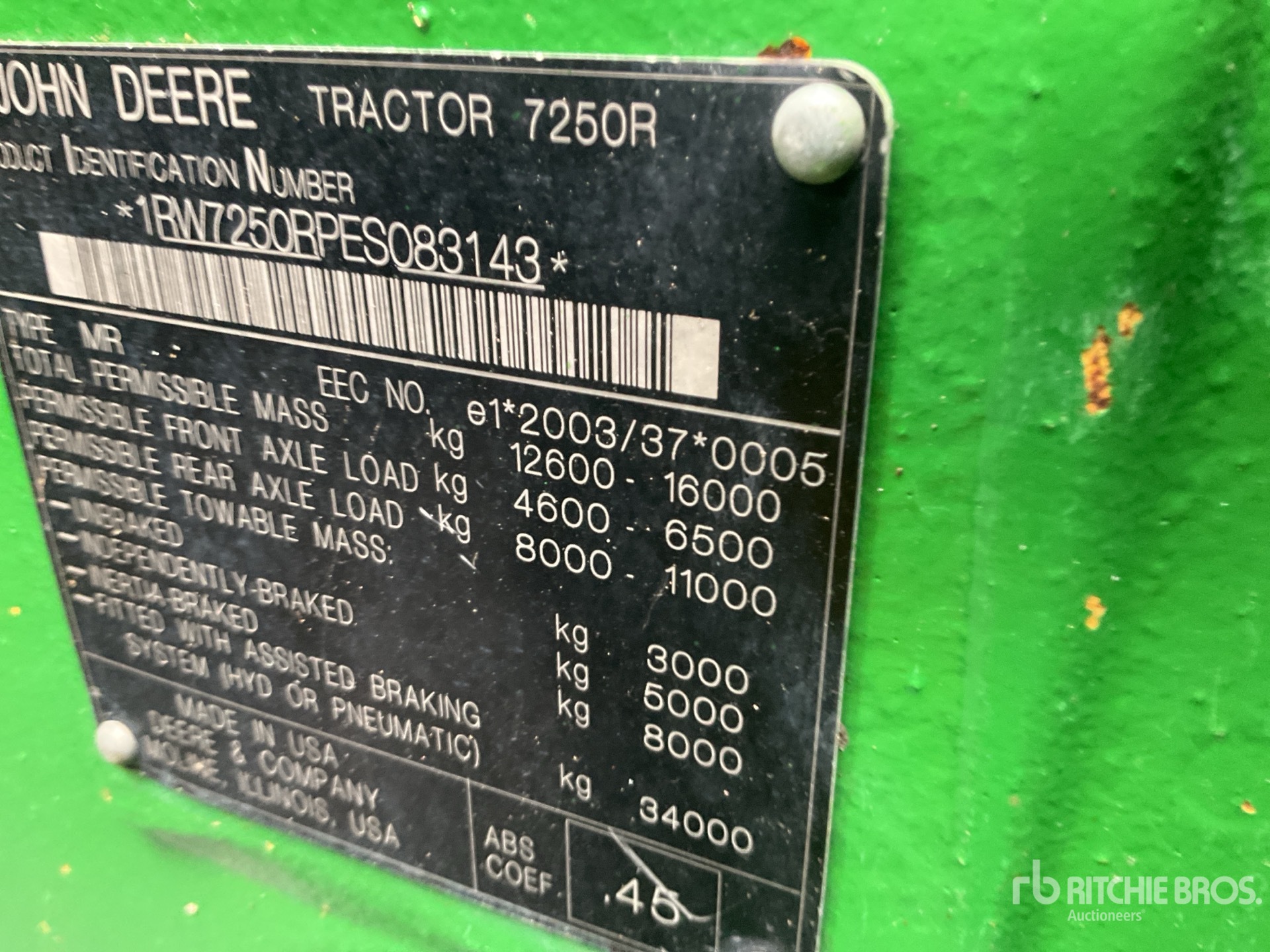 General Appearance with Serial Number / VIN