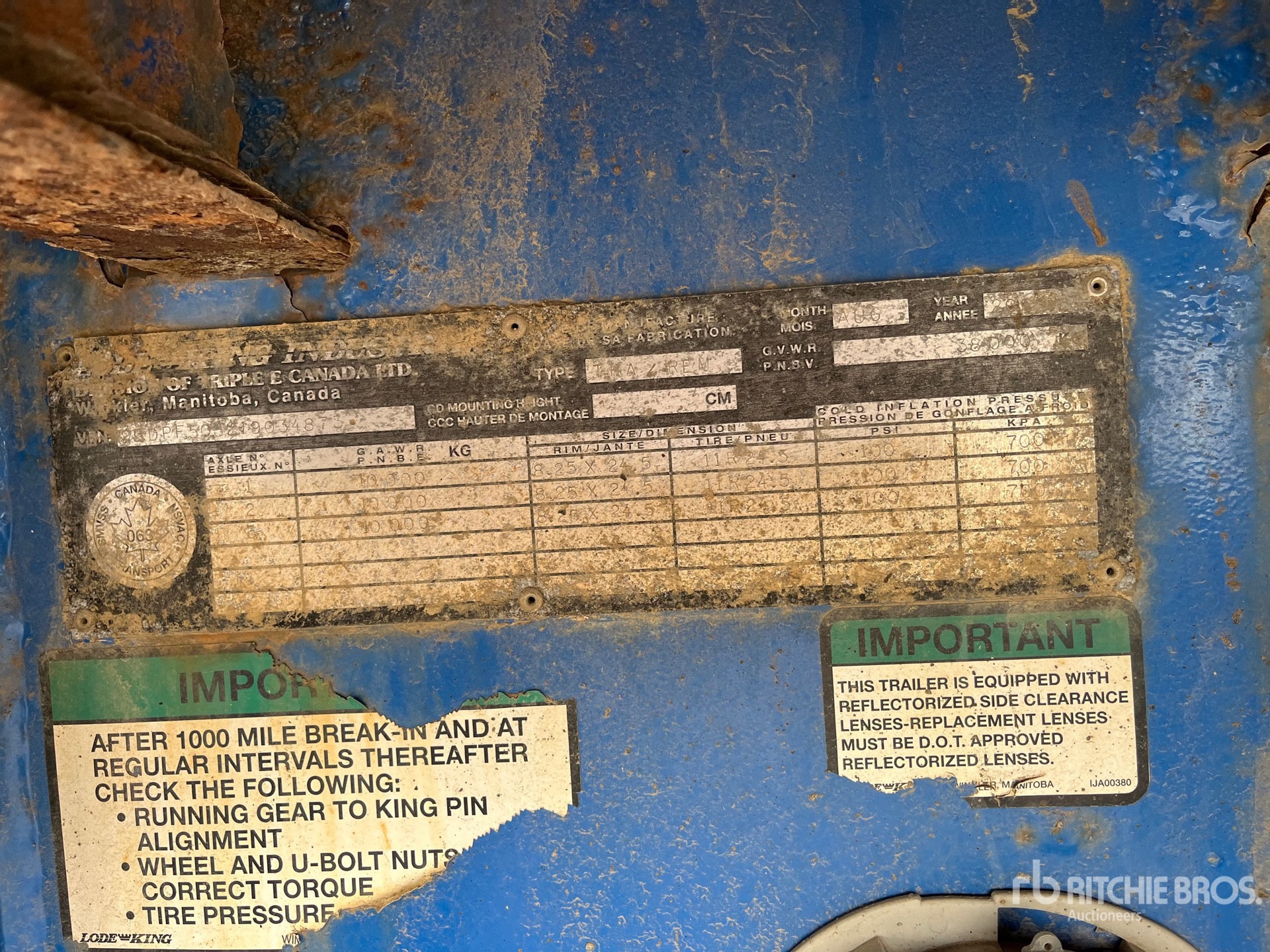 General Appearance with Serial Number / VIN