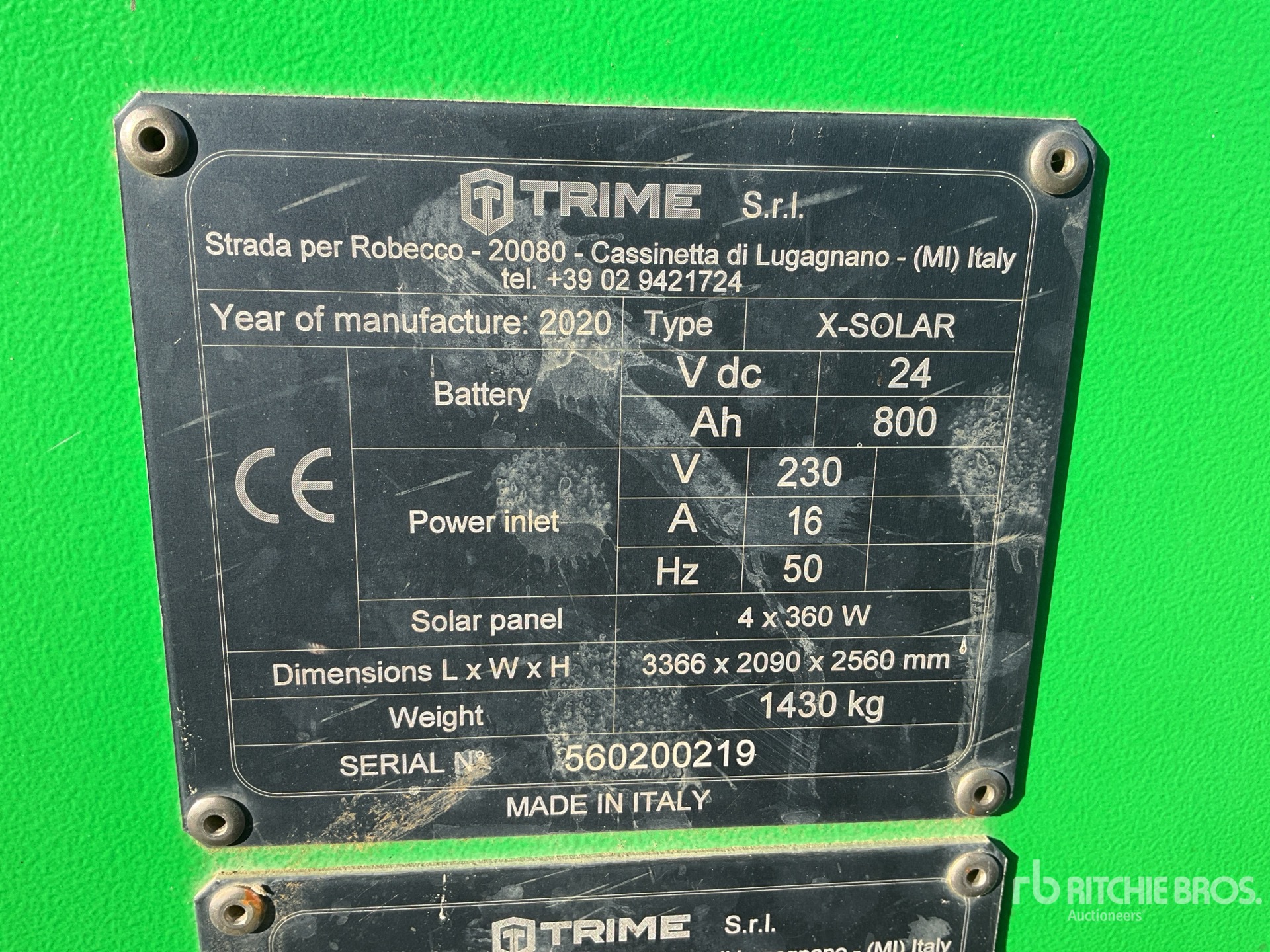 General Appearance with Serial Number / VIN