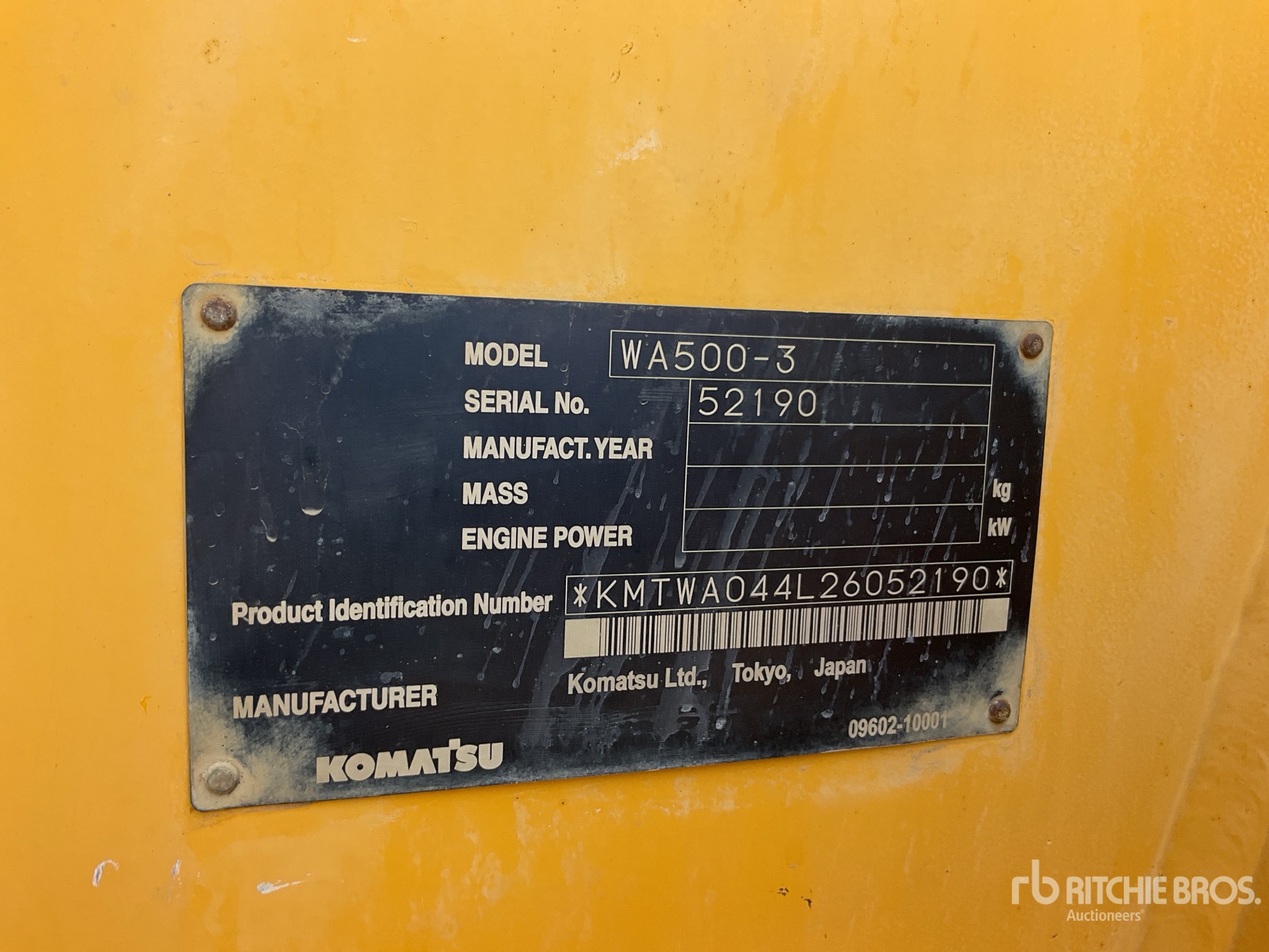 General Appearance with Serial Number / VIN