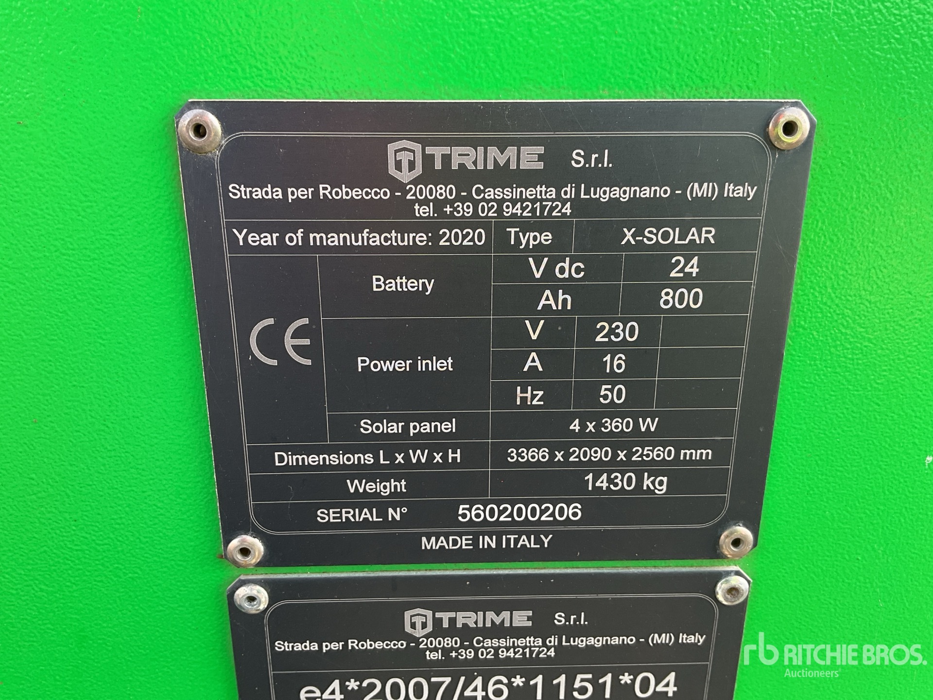 General Appearance with Serial Number / VIN