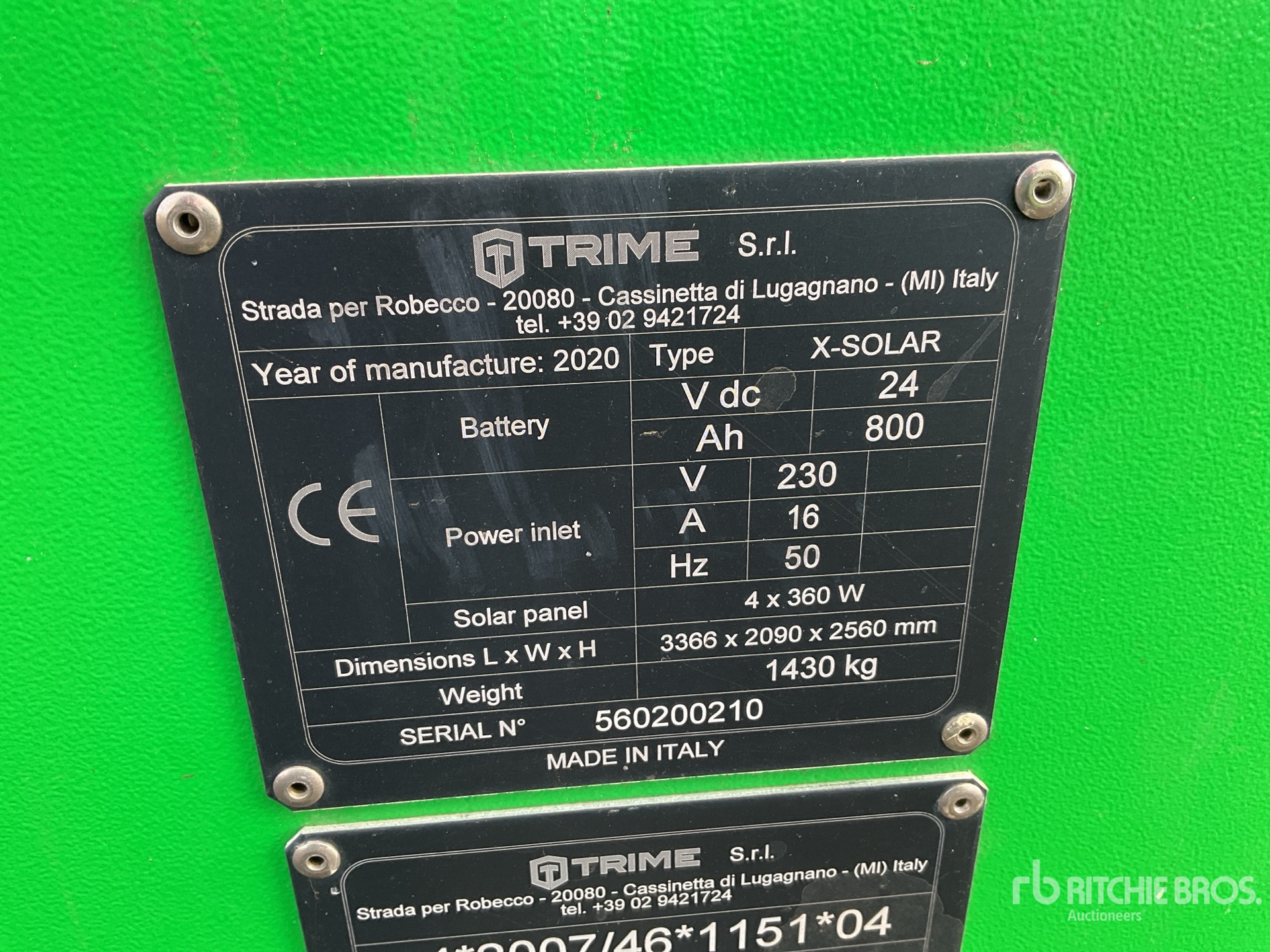 General Appearance with Serial Number / VIN