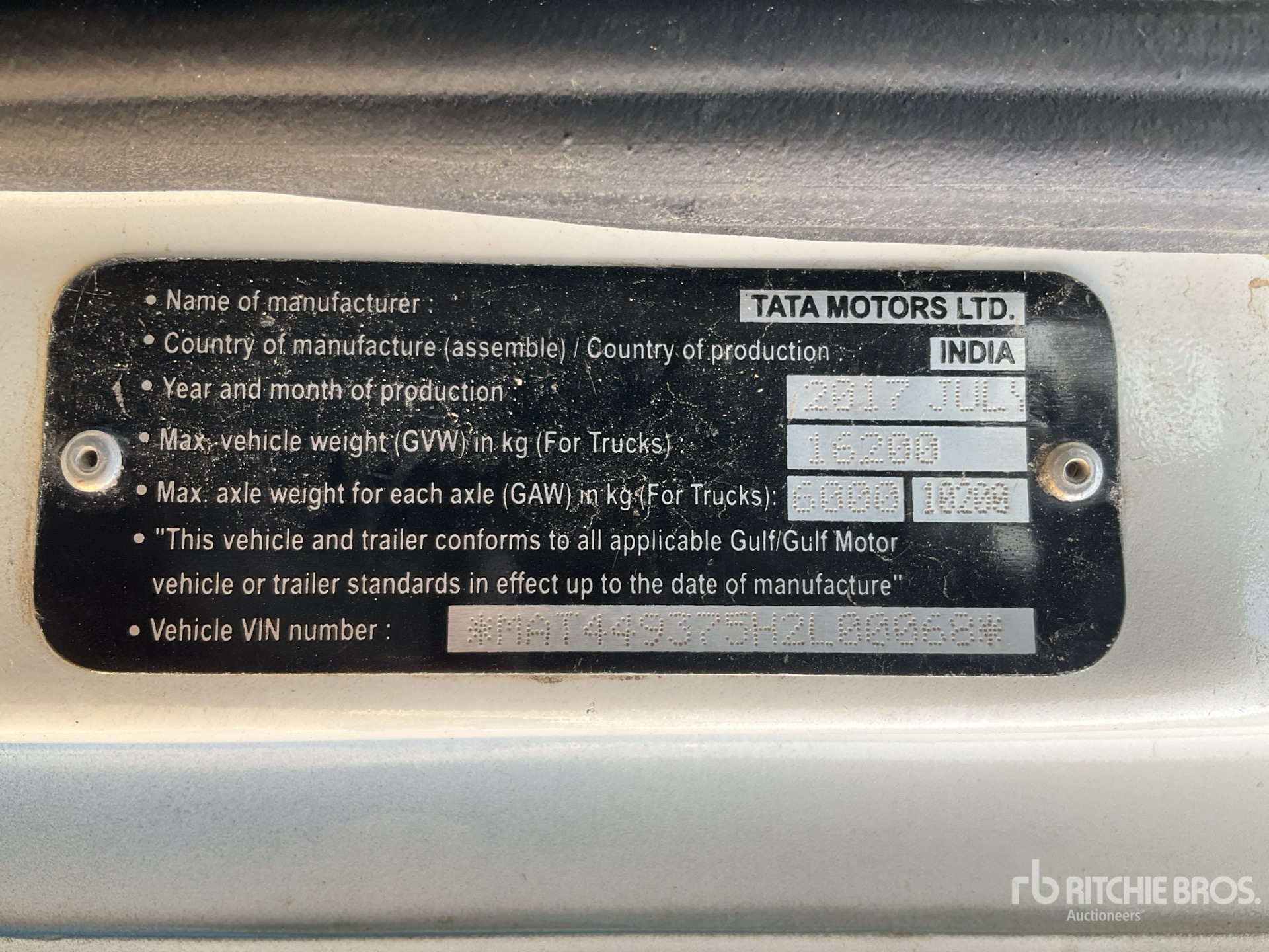 General Appearance with Serial Number / VIN