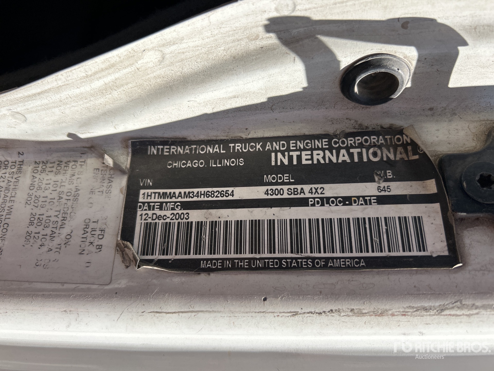General Appearance with Serial Number / VIN