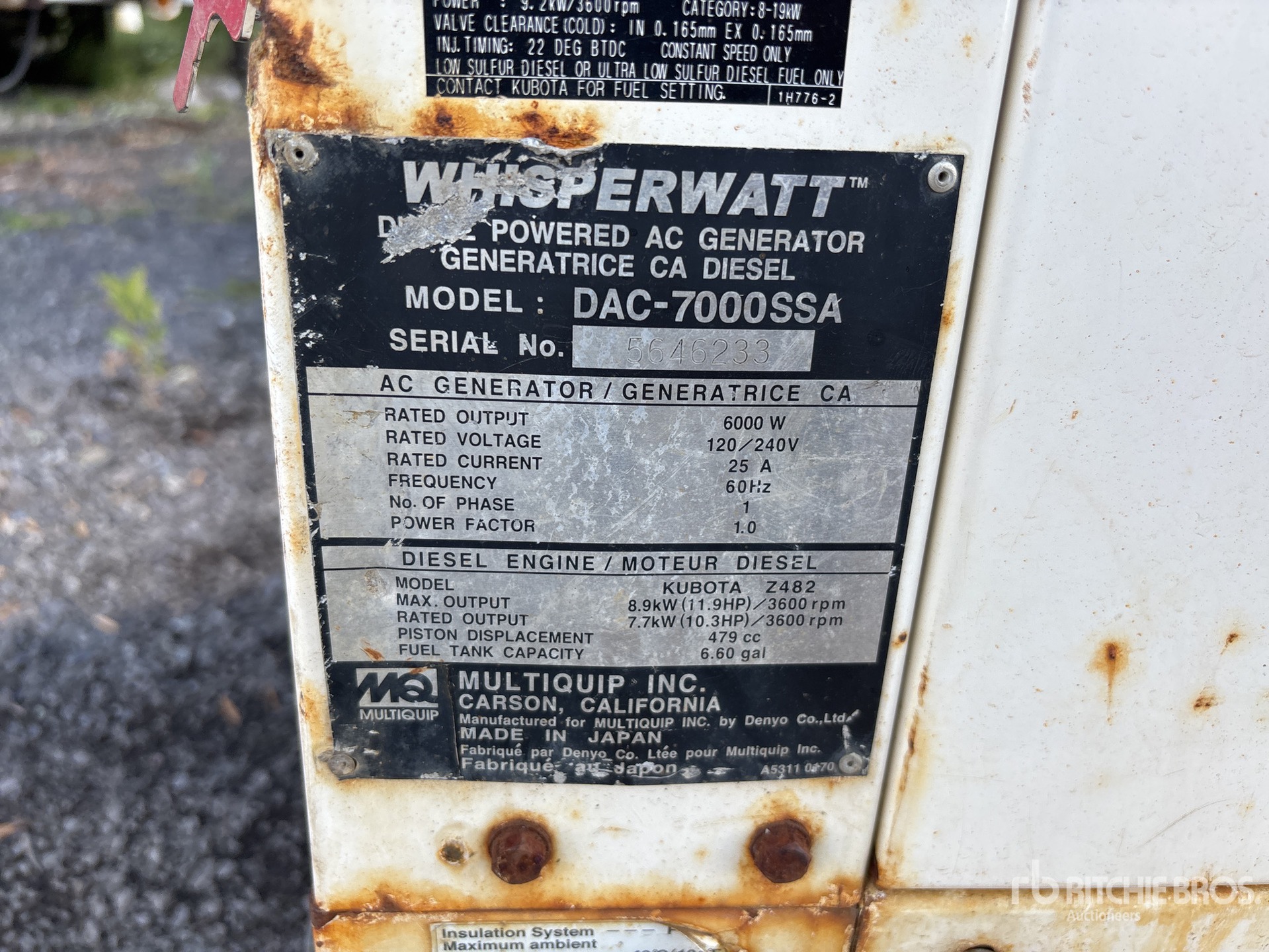 General Appearance with Serial Number / VIN