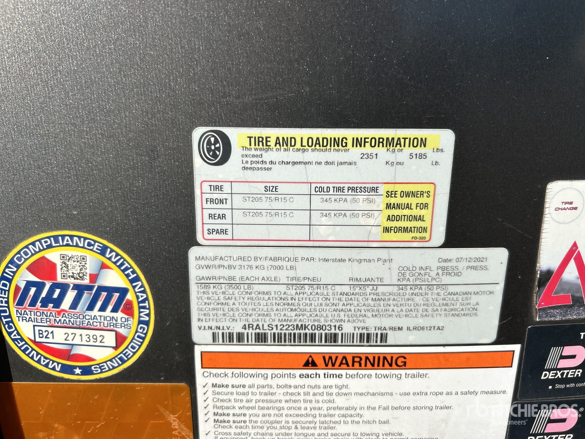 General Appearance with Serial Number / VIN