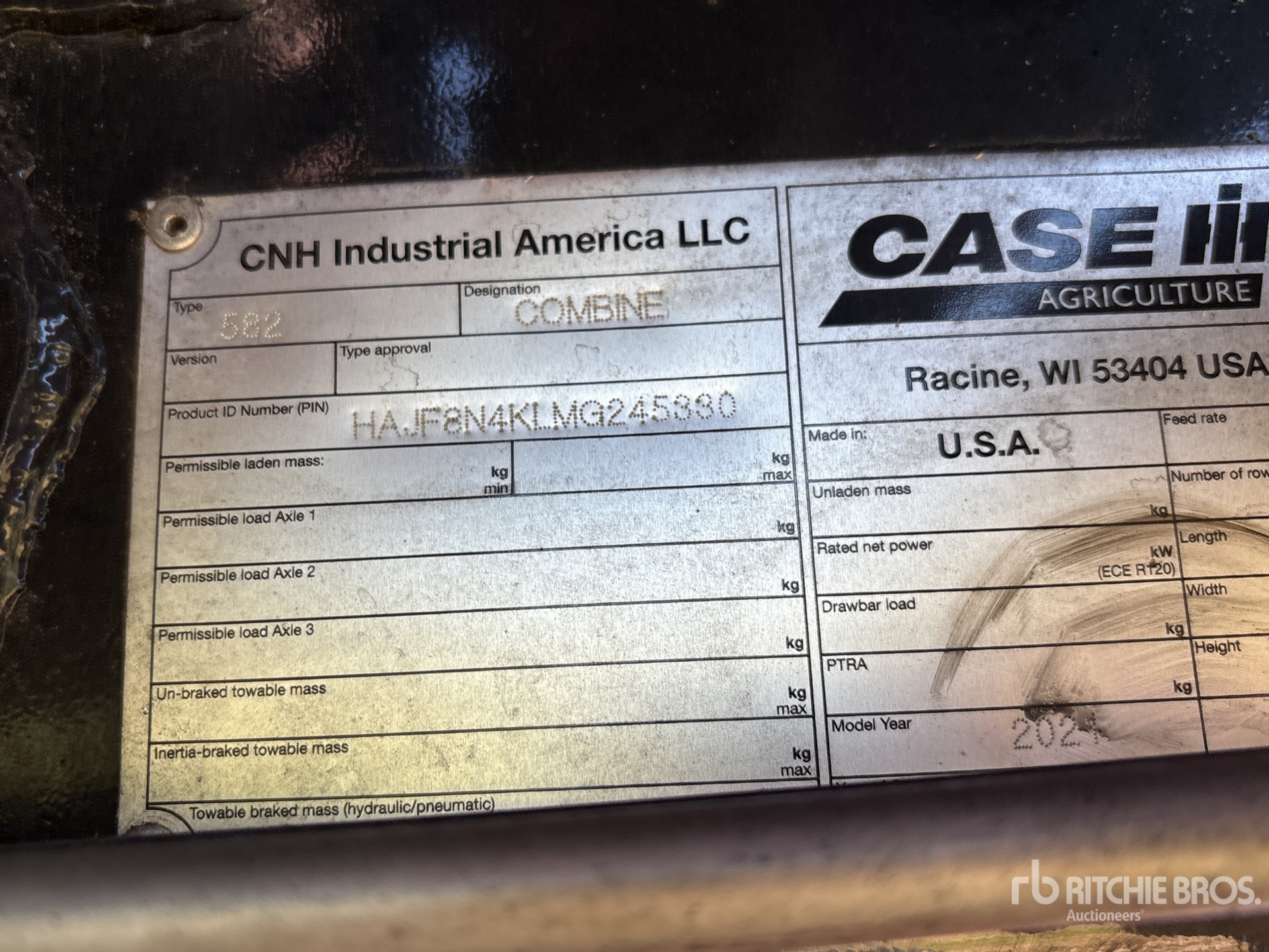 General Appearance with Serial Number / VIN
