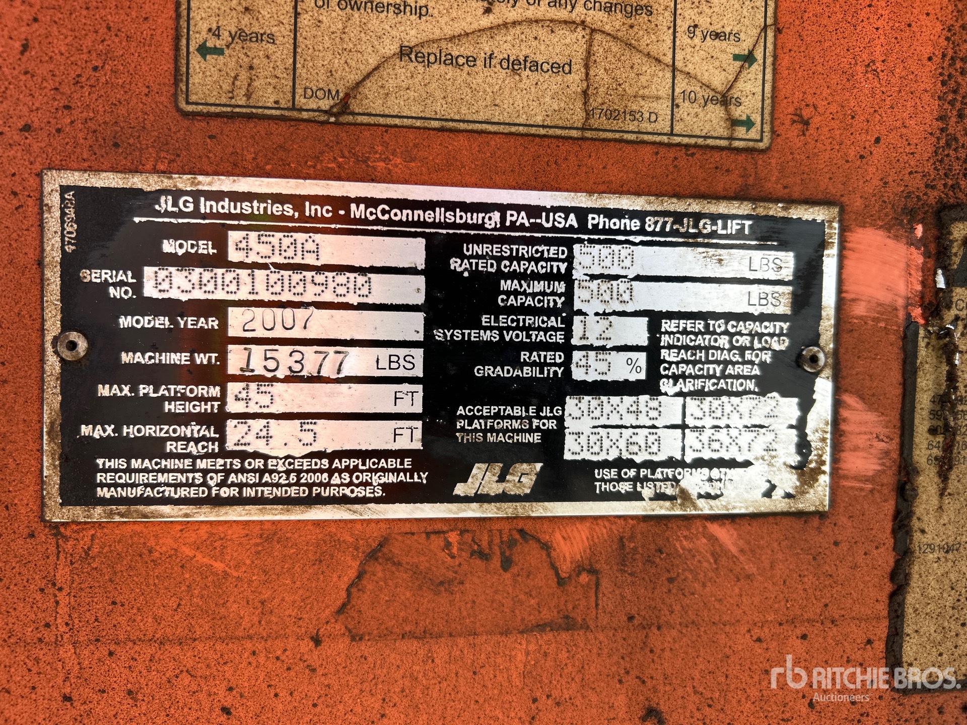 General Appearance with Serial Number / VIN