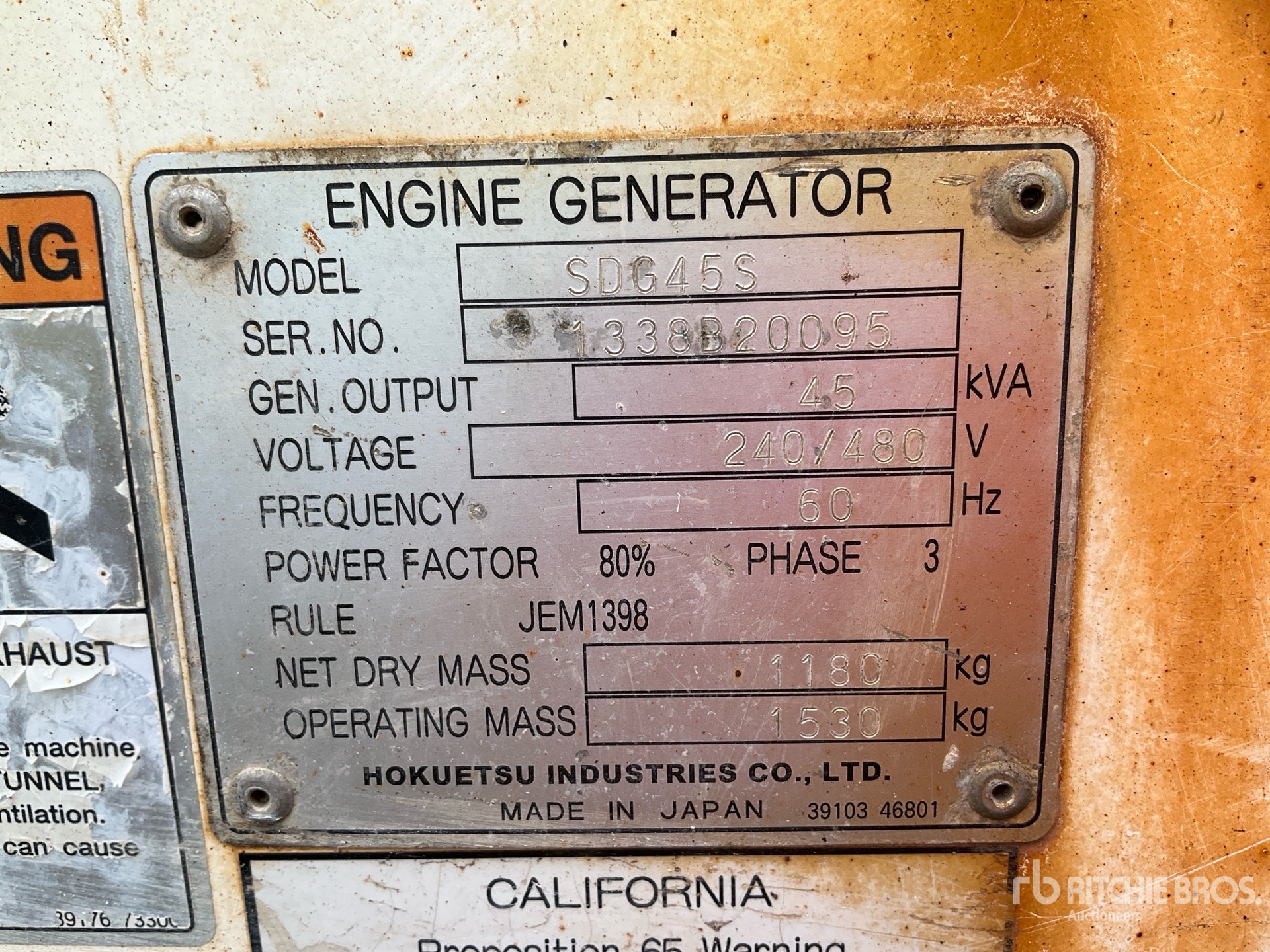 General Appearance with Unit Serial Number