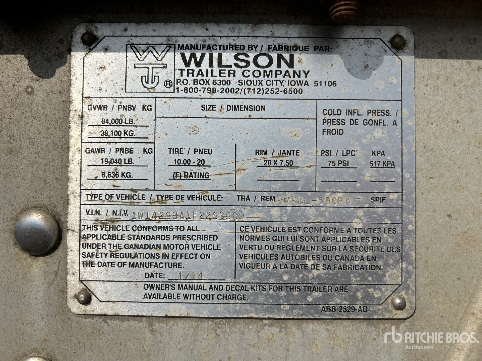 General Appearance with Numéro de série/Numéro d'identification du véhicule automobile