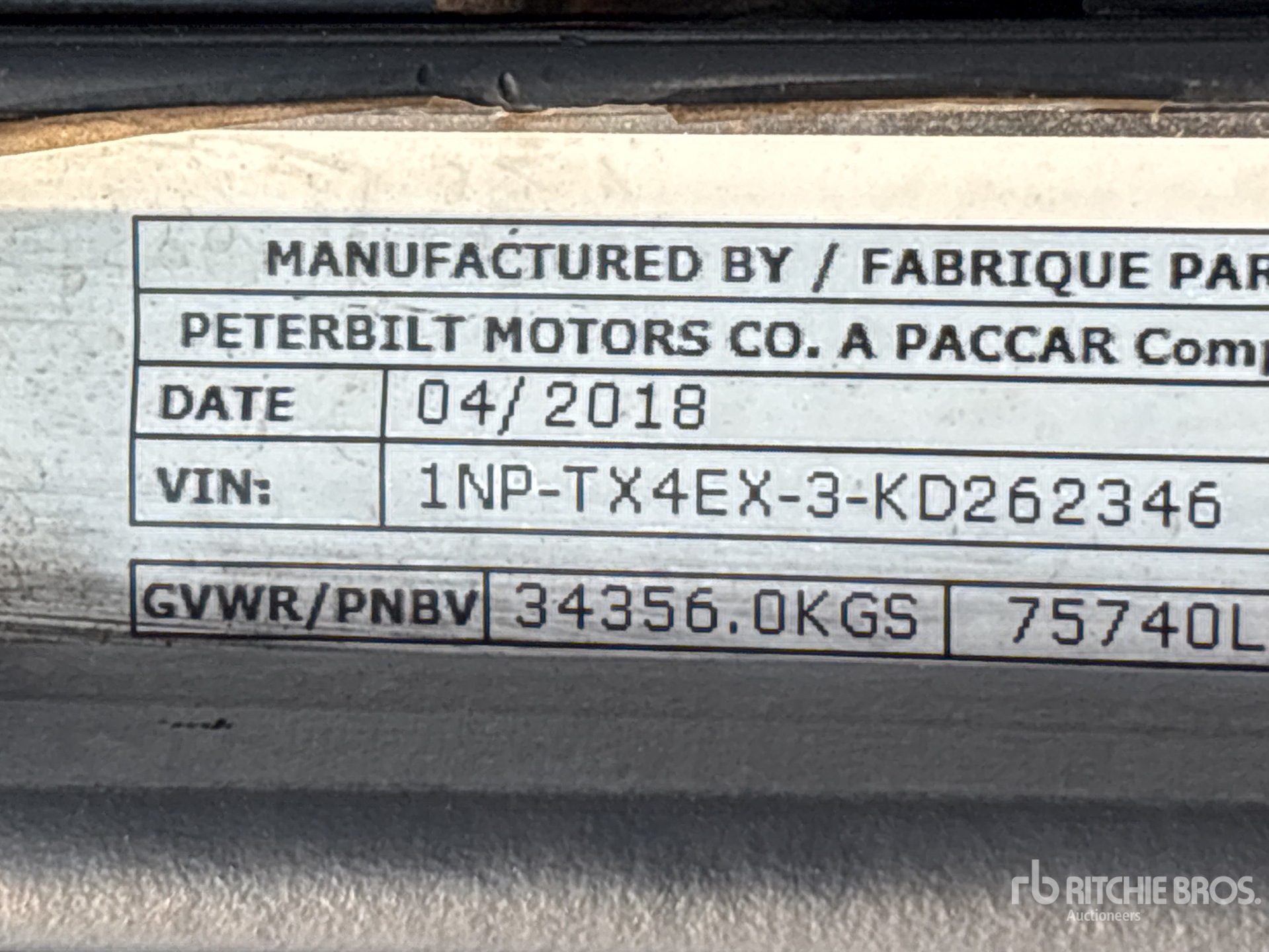 General Appearance with Serial Number / VIN