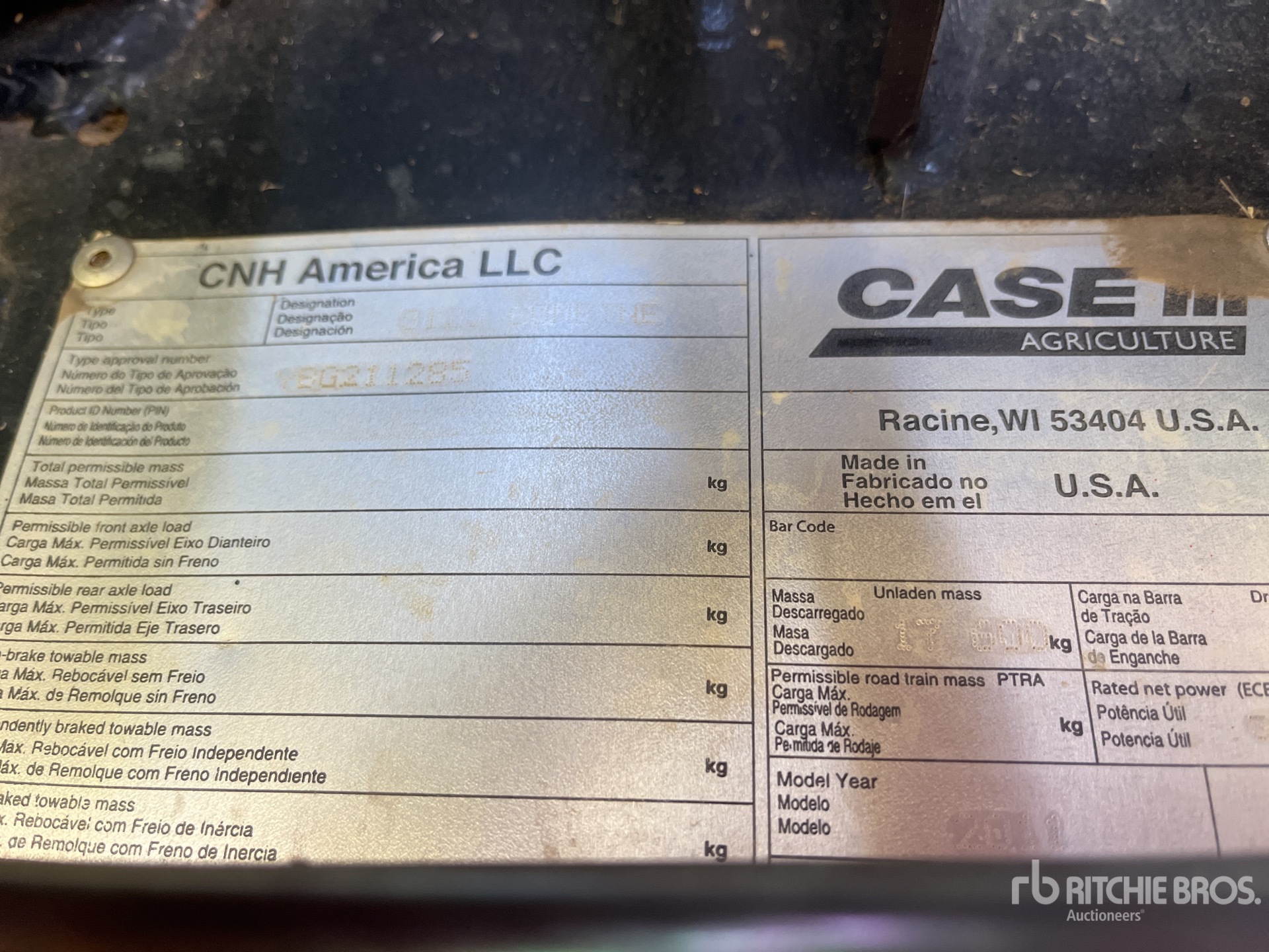 General Appearance with Serial Number / VIN