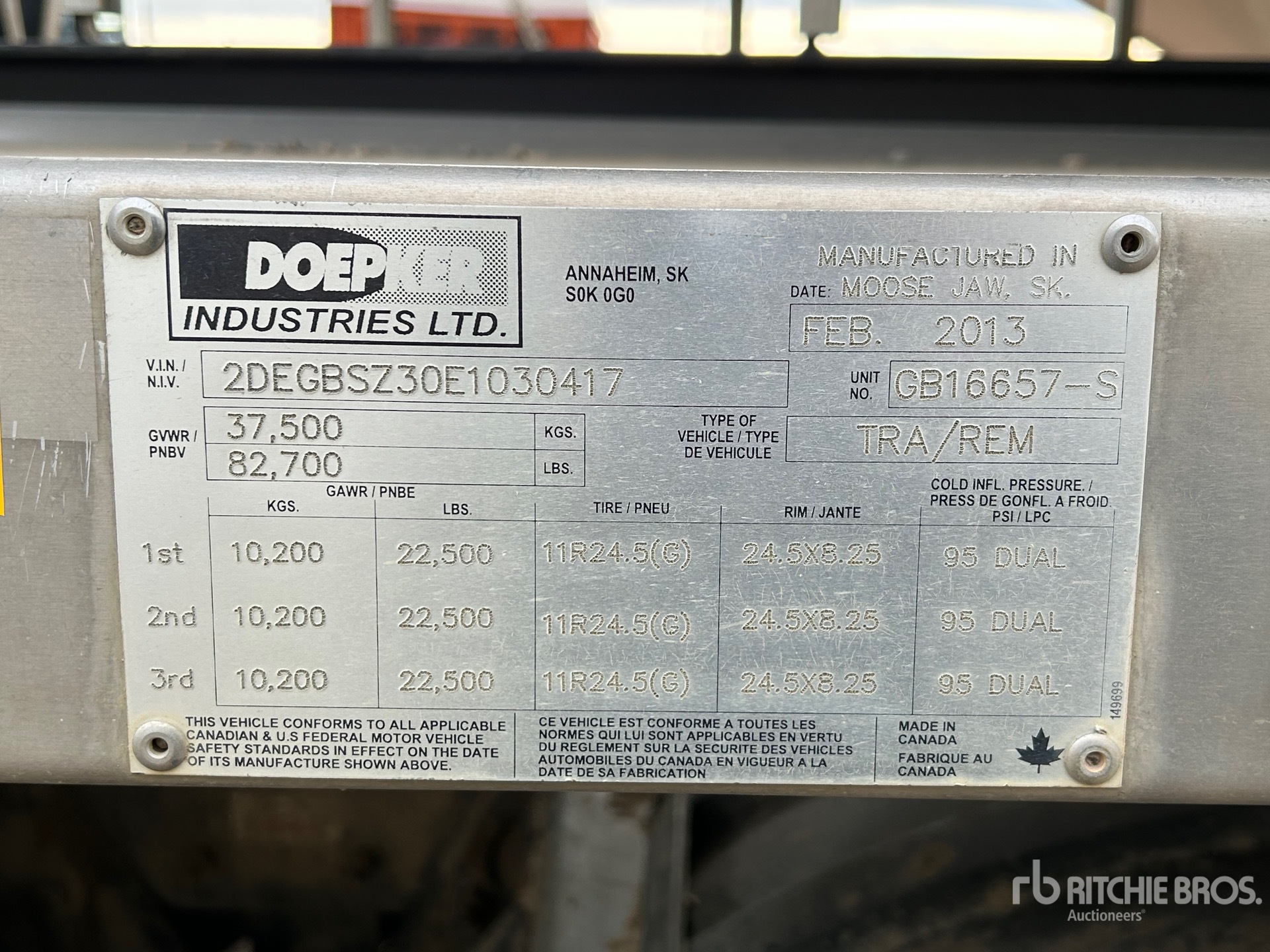 General Appearance with Serial Number / VIN