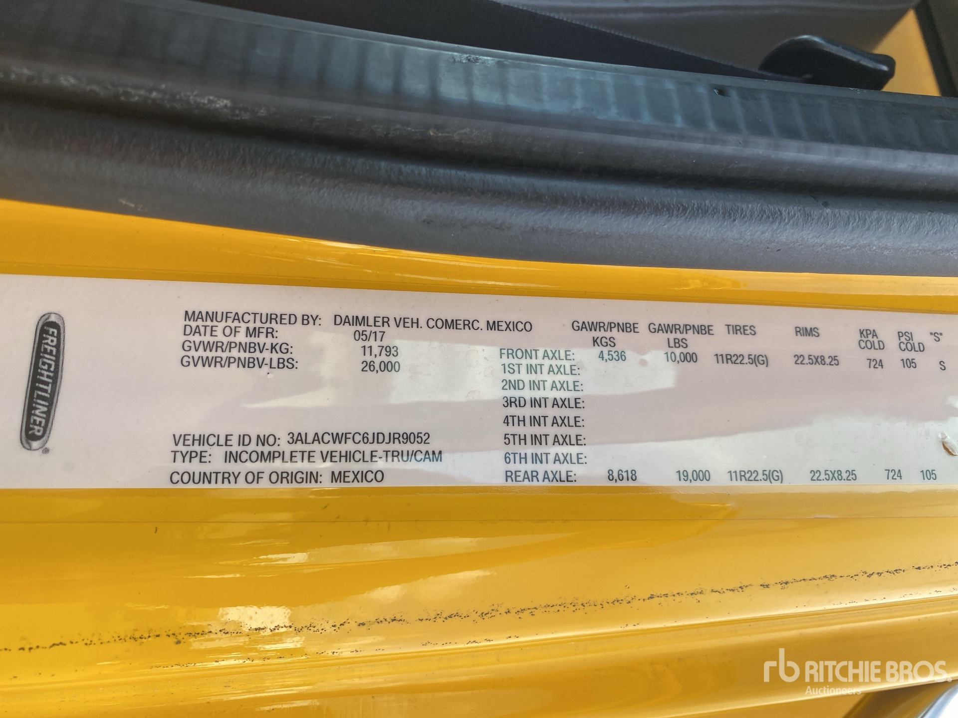 General Appearance with Serial Number / VIN