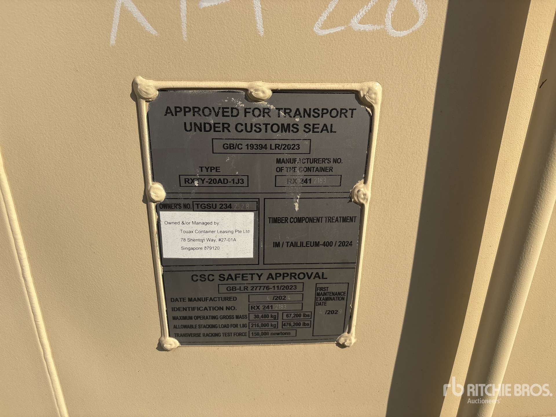 General Appearance with Serial Number / VIN