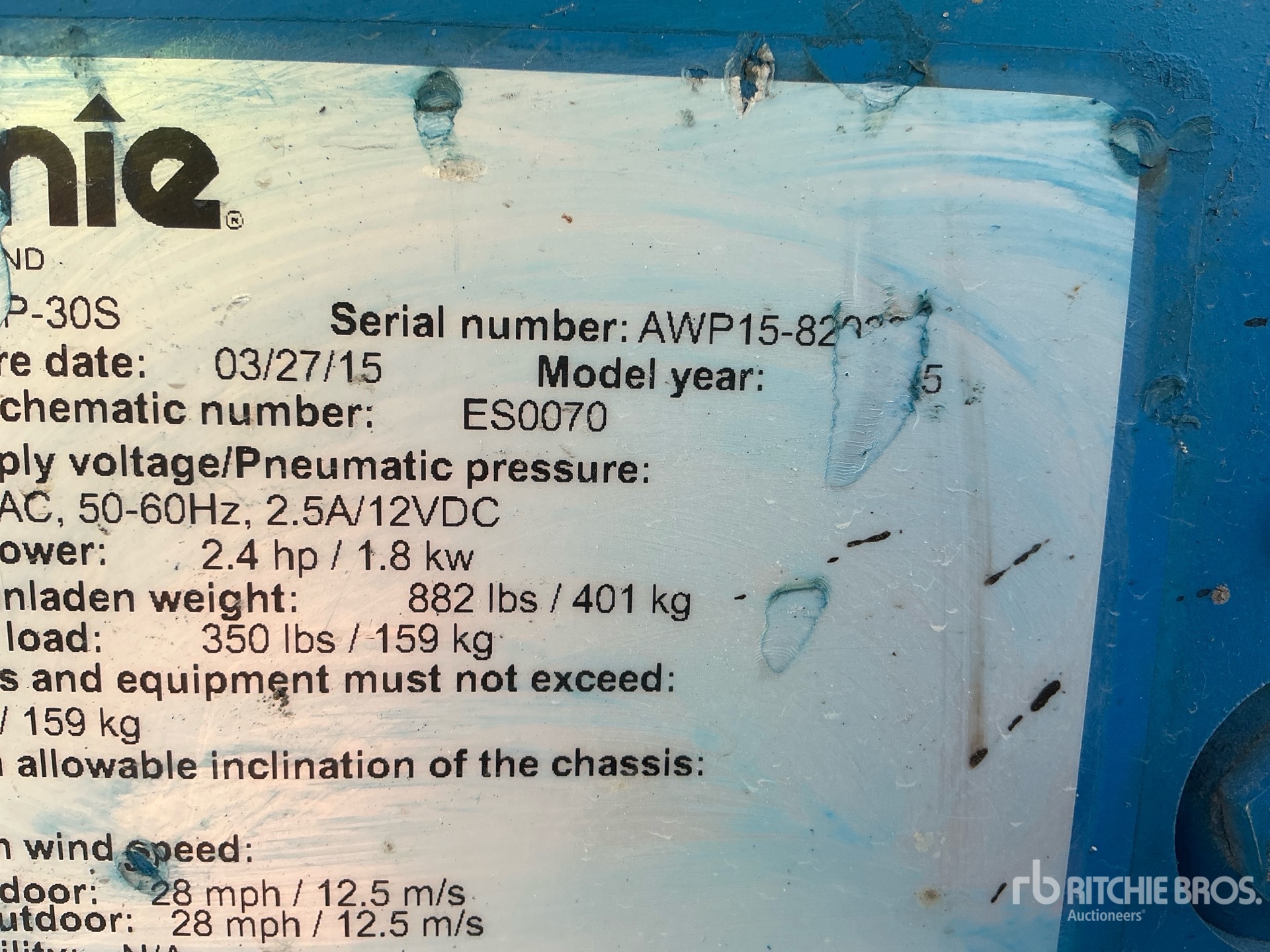 General Appearance with Serial Number / VIN