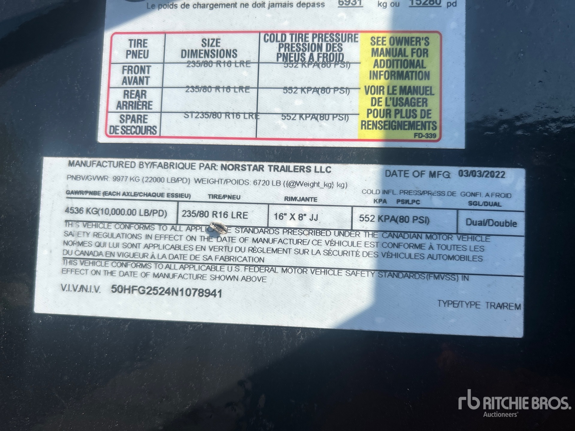 General Appearance with Serial Number / VIN
