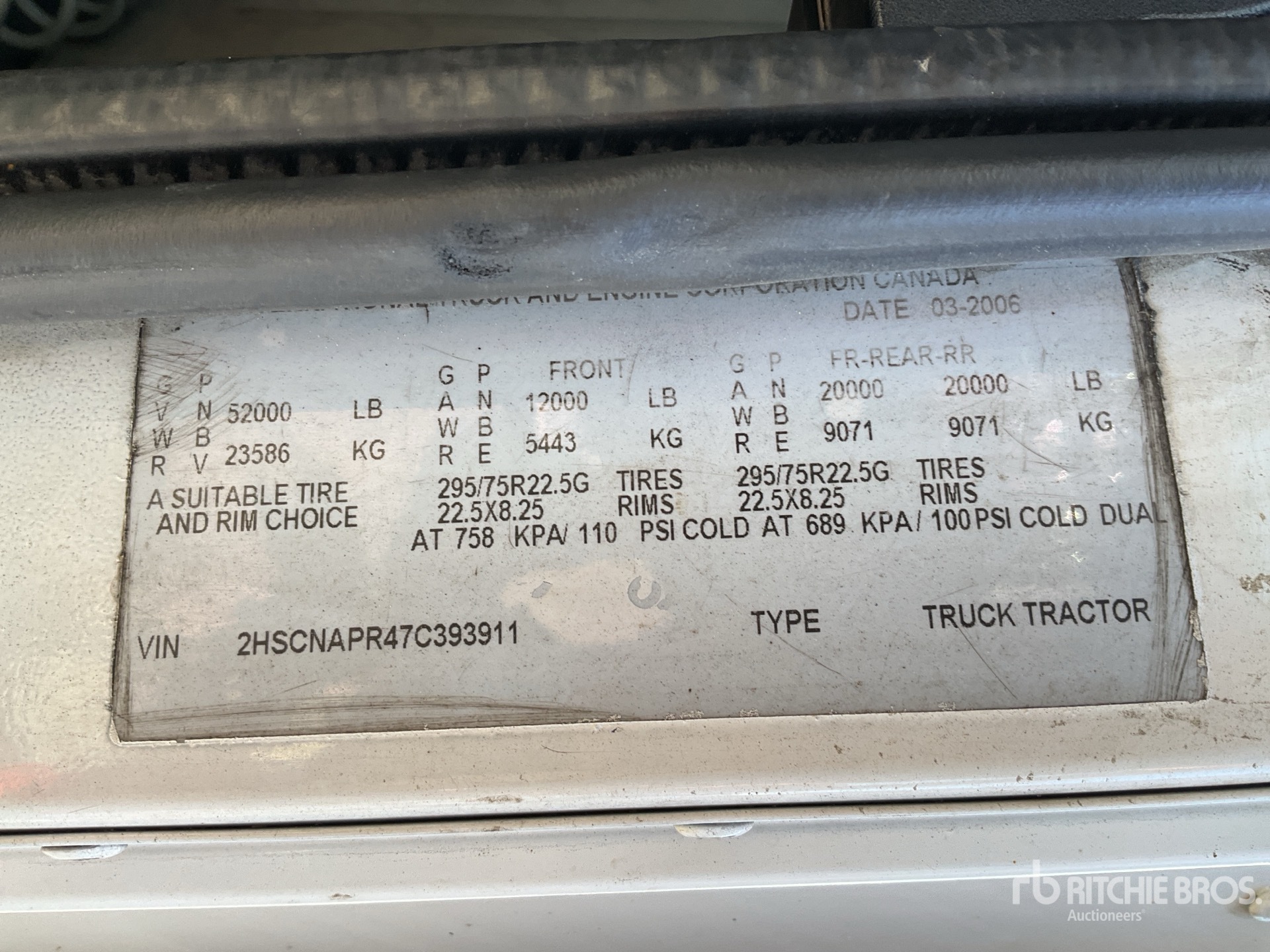 General Appearance with Serial Number / VIN