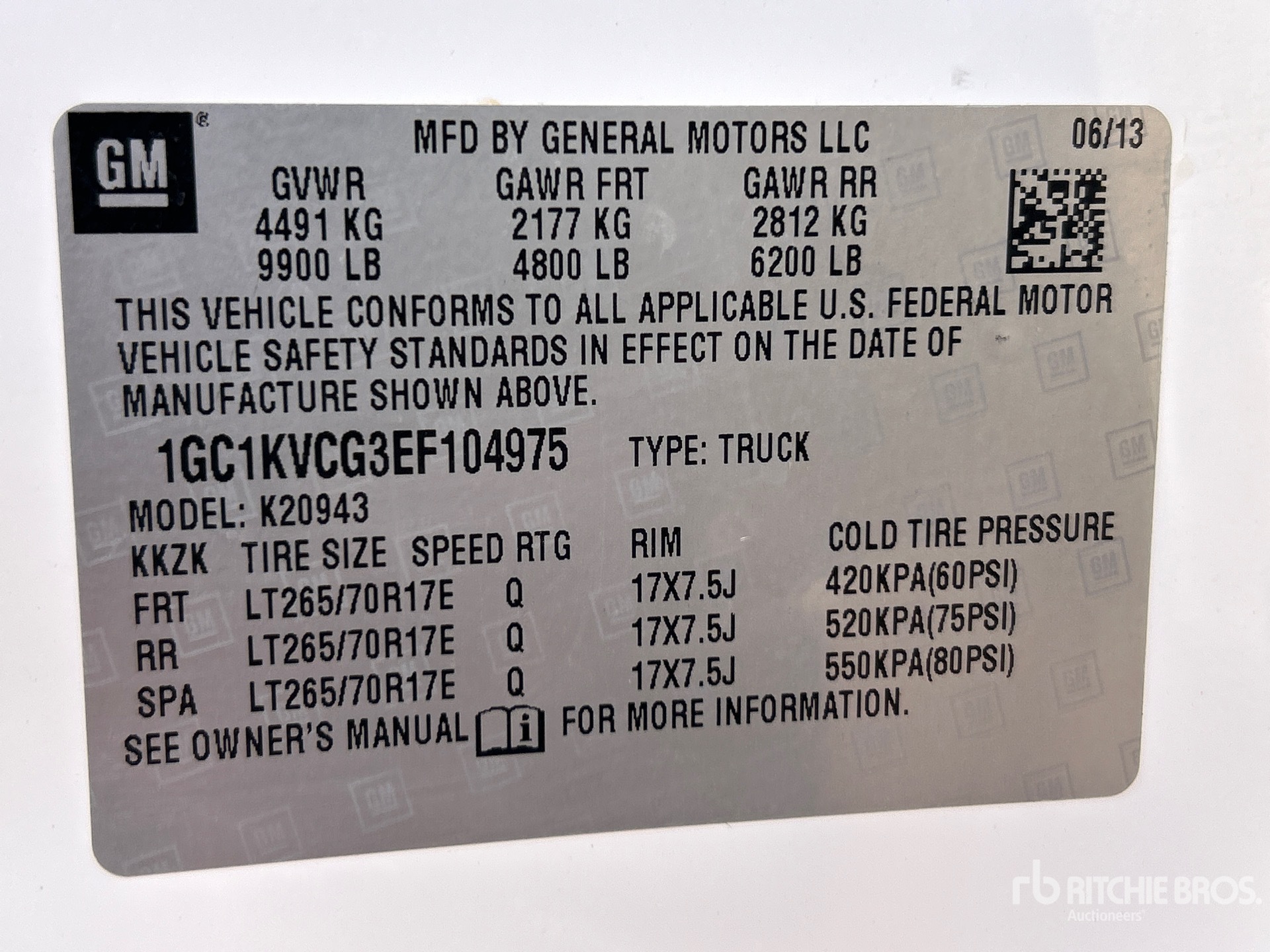 General Appearance with Numéro de série/Numéro d'identification du véhicule automobile