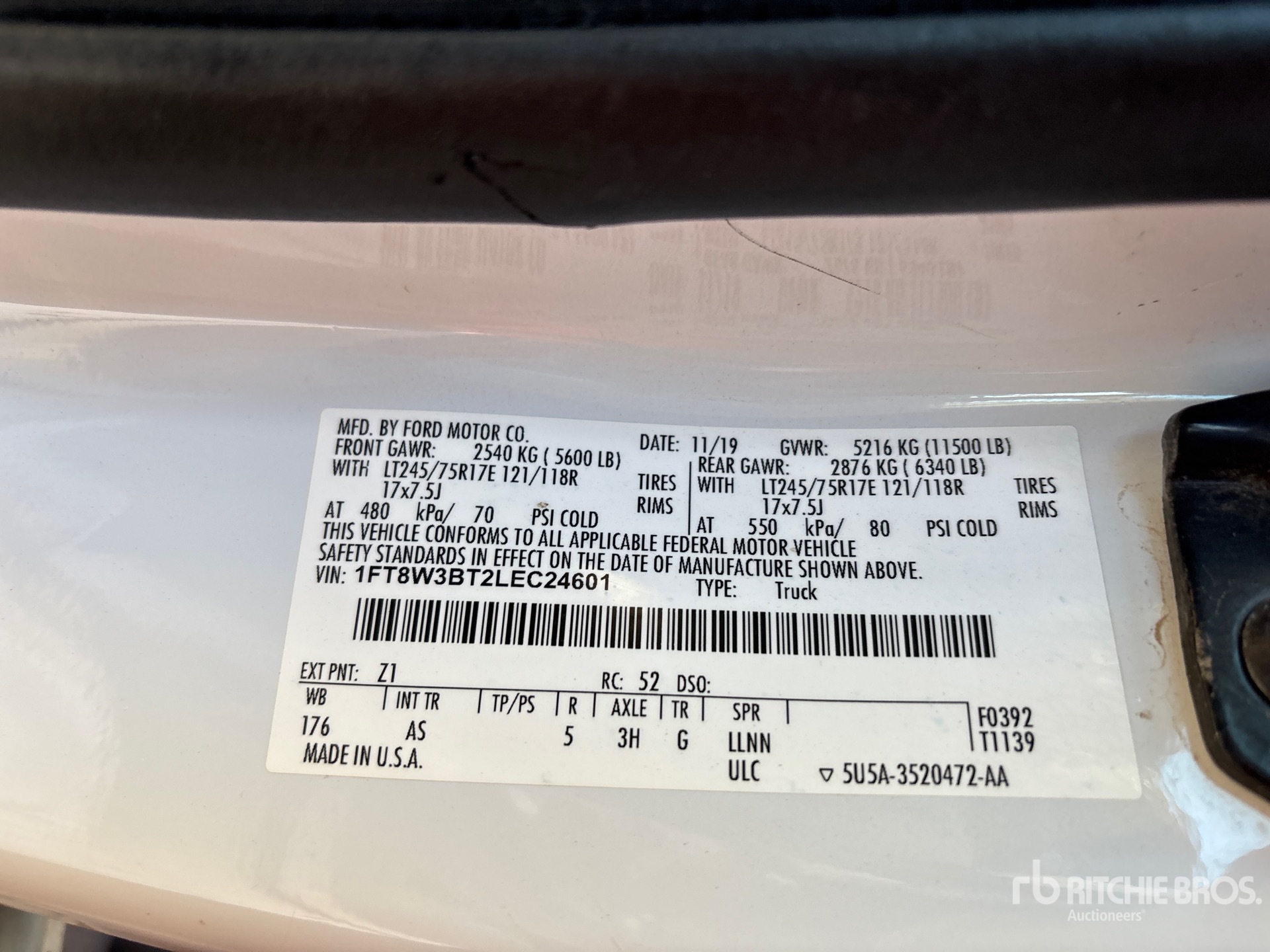 General Appearance with Serial Number / VIN