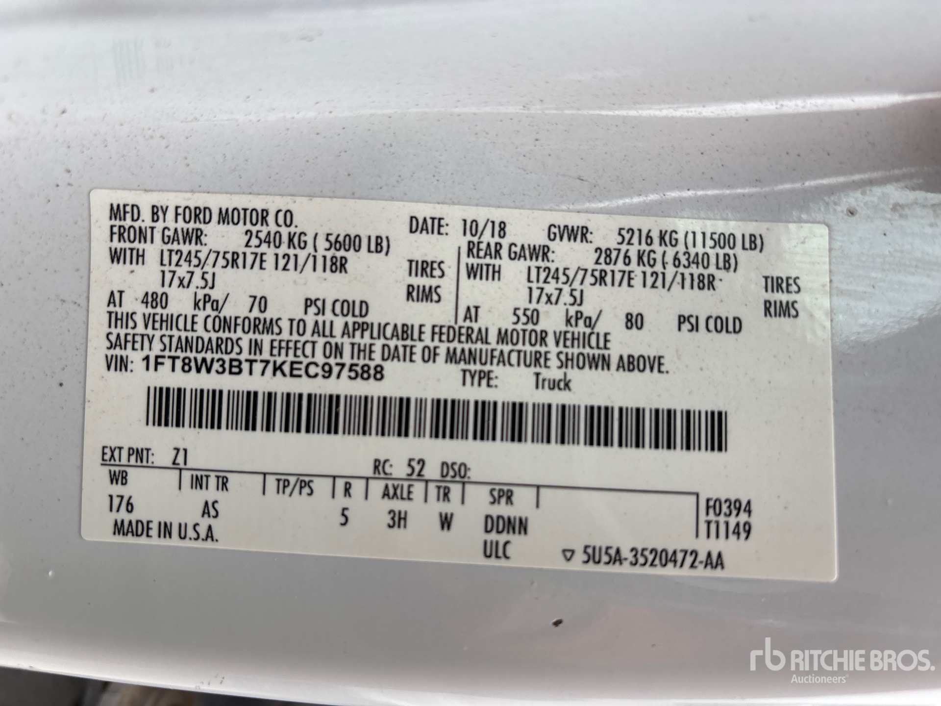 General Appearance with Numero seriale/numero d’identificazione del veicolo (VIN)