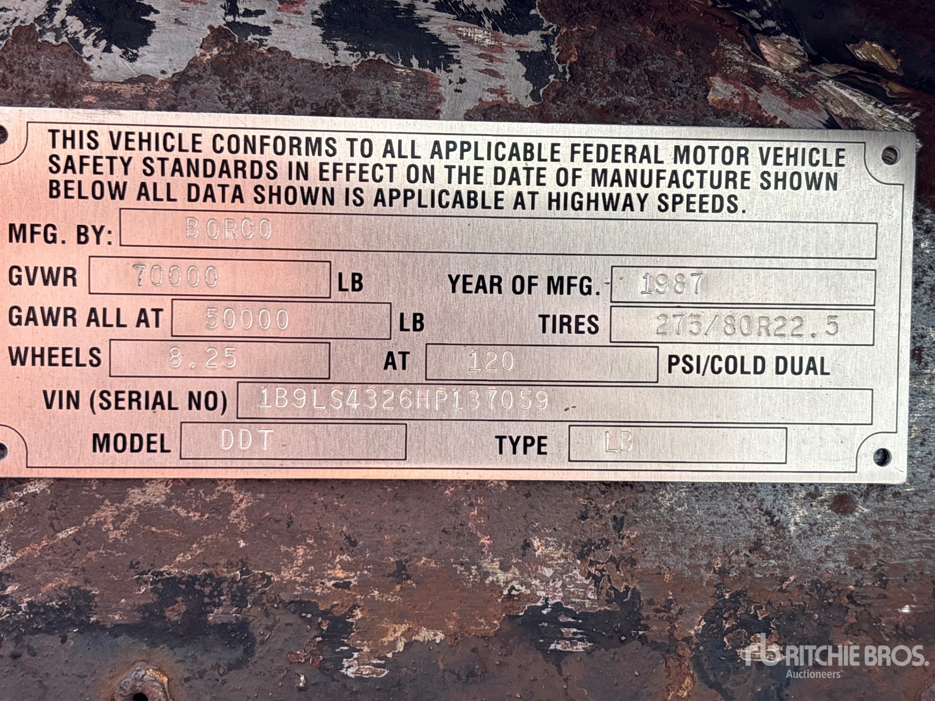 General Appearance with N.º de serie/VIN