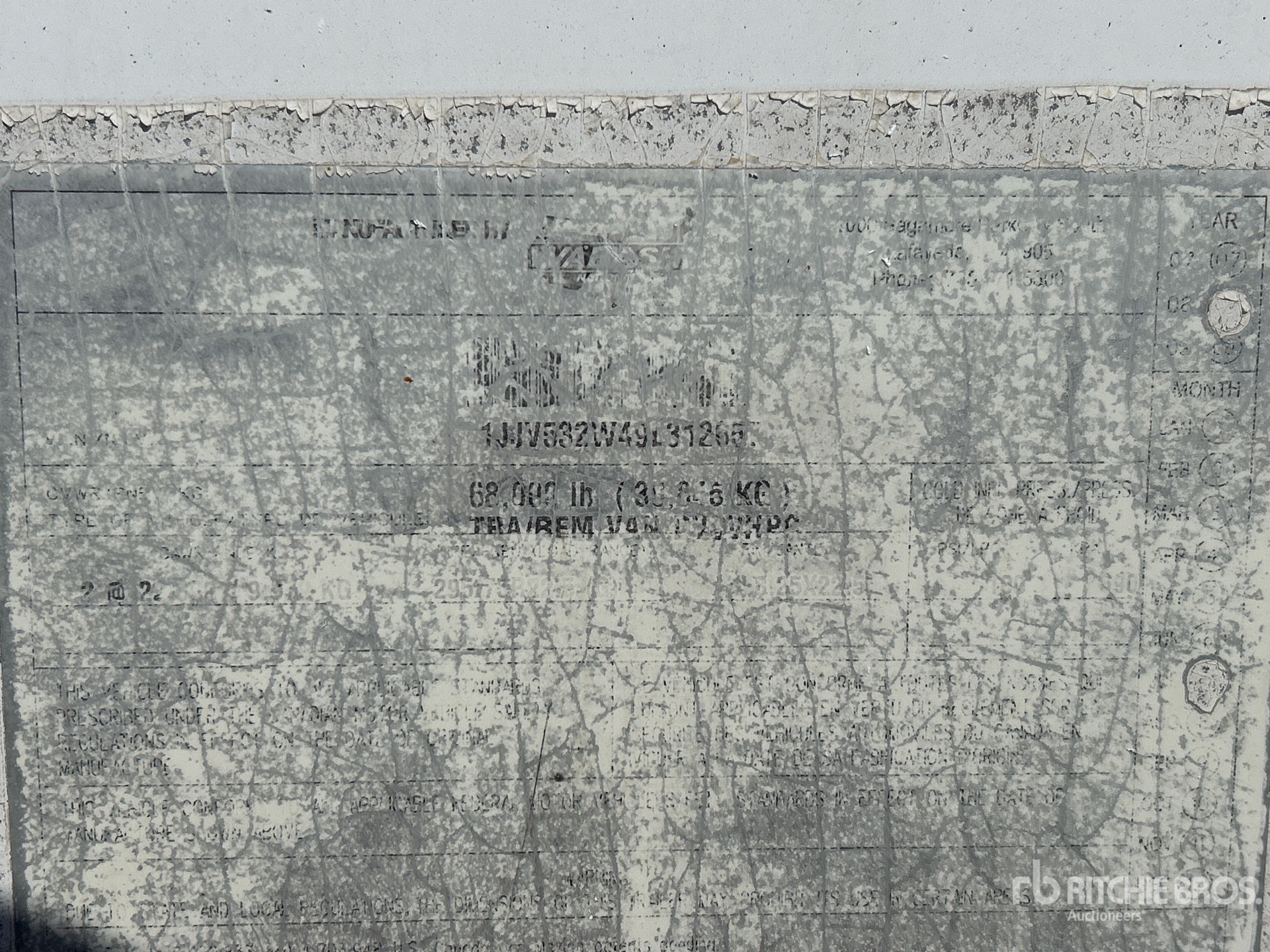 General Appearance with Serial Number / VIN