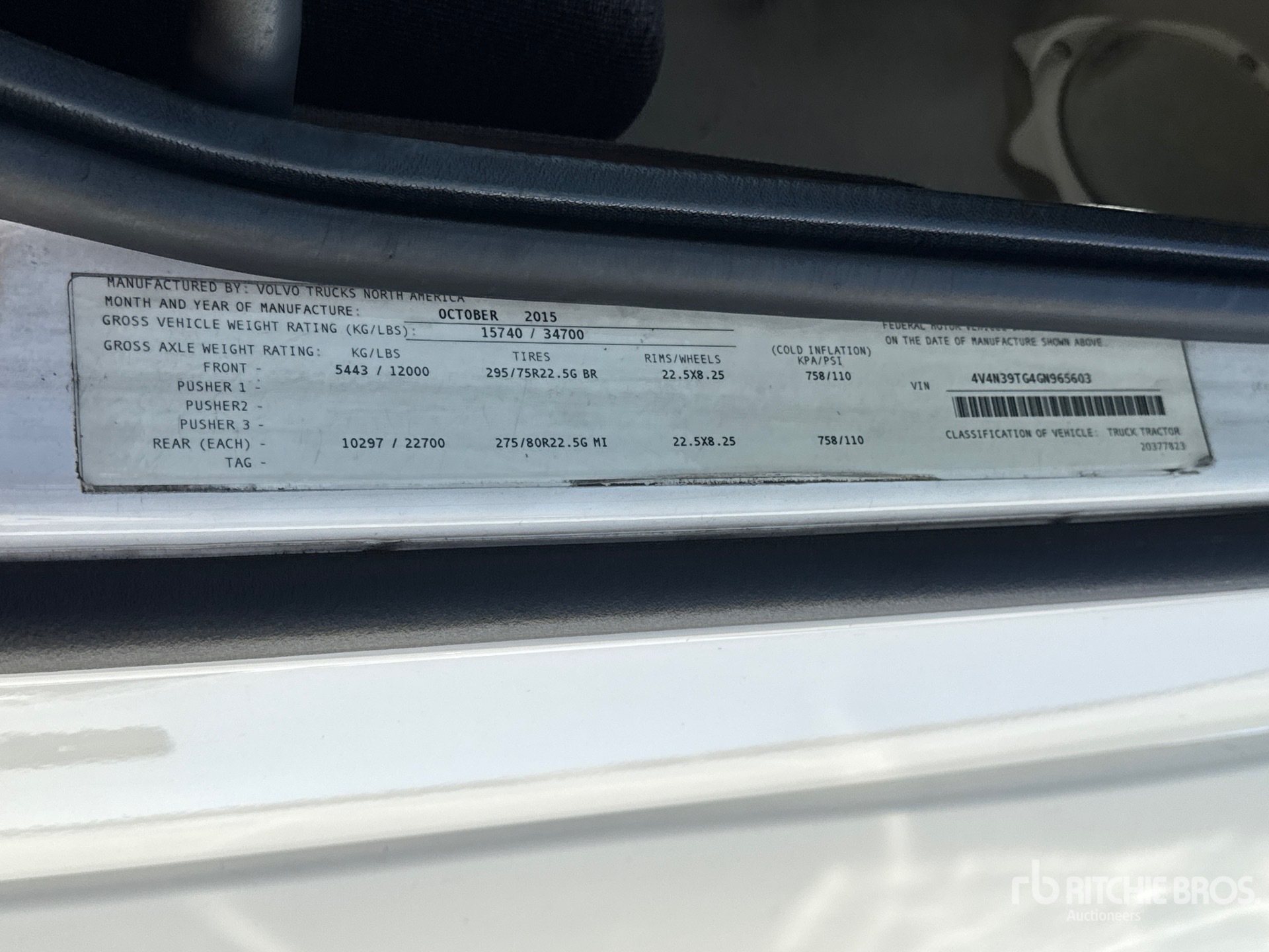 General Appearance with Serial Number / VIN