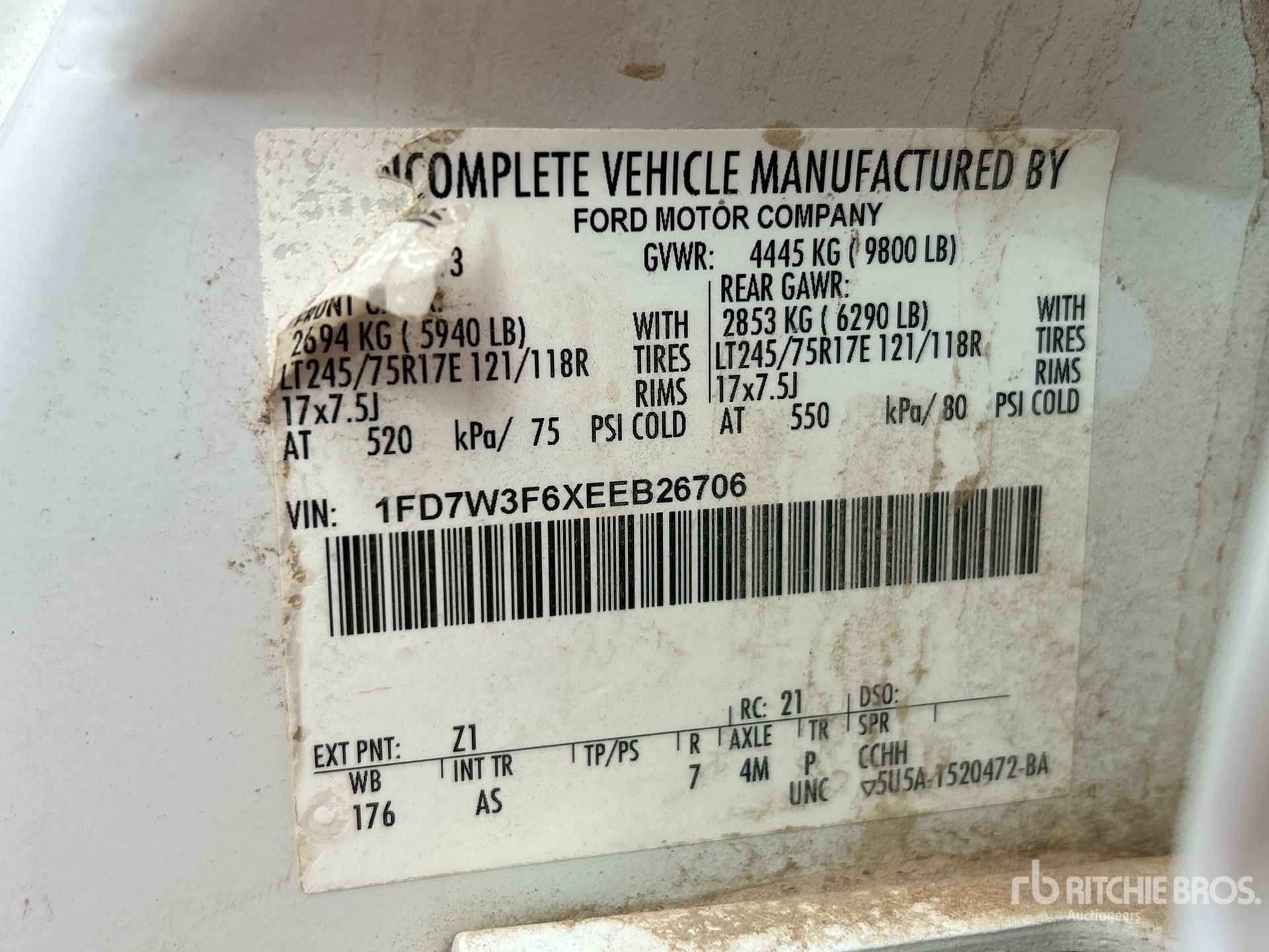 General Appearance with Serial Number / VIN
