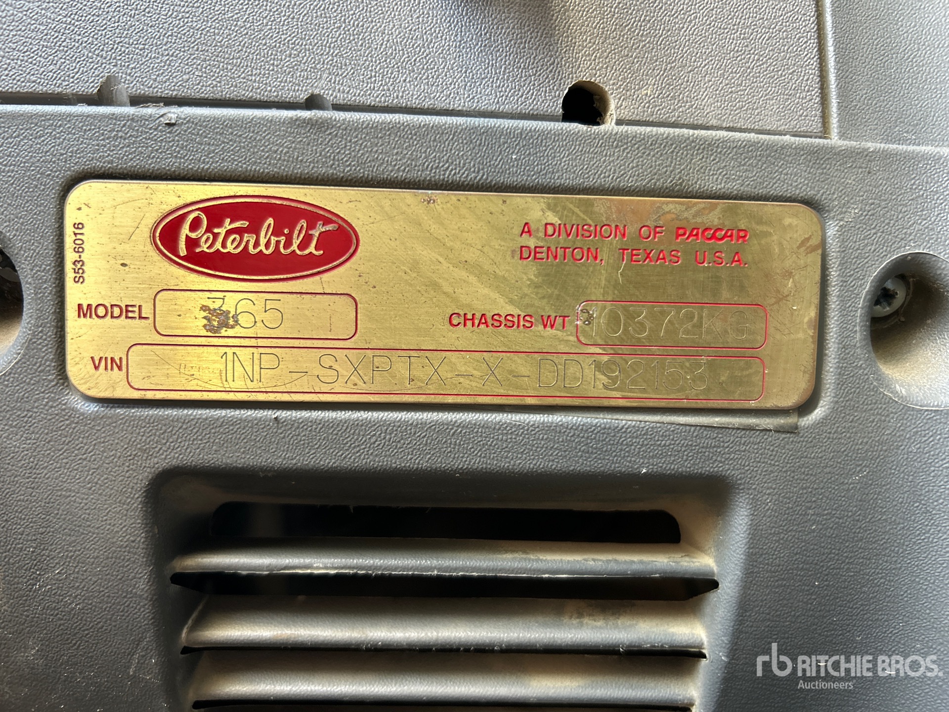 General Appearance with Serial Number / VIN