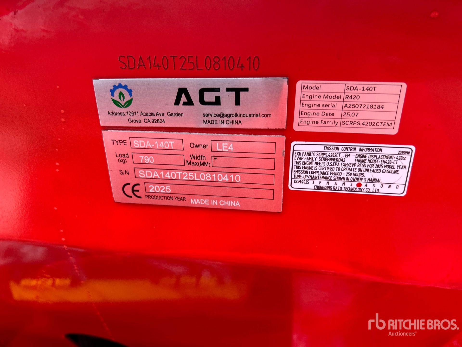 General Appearance with Serial Number / VIN