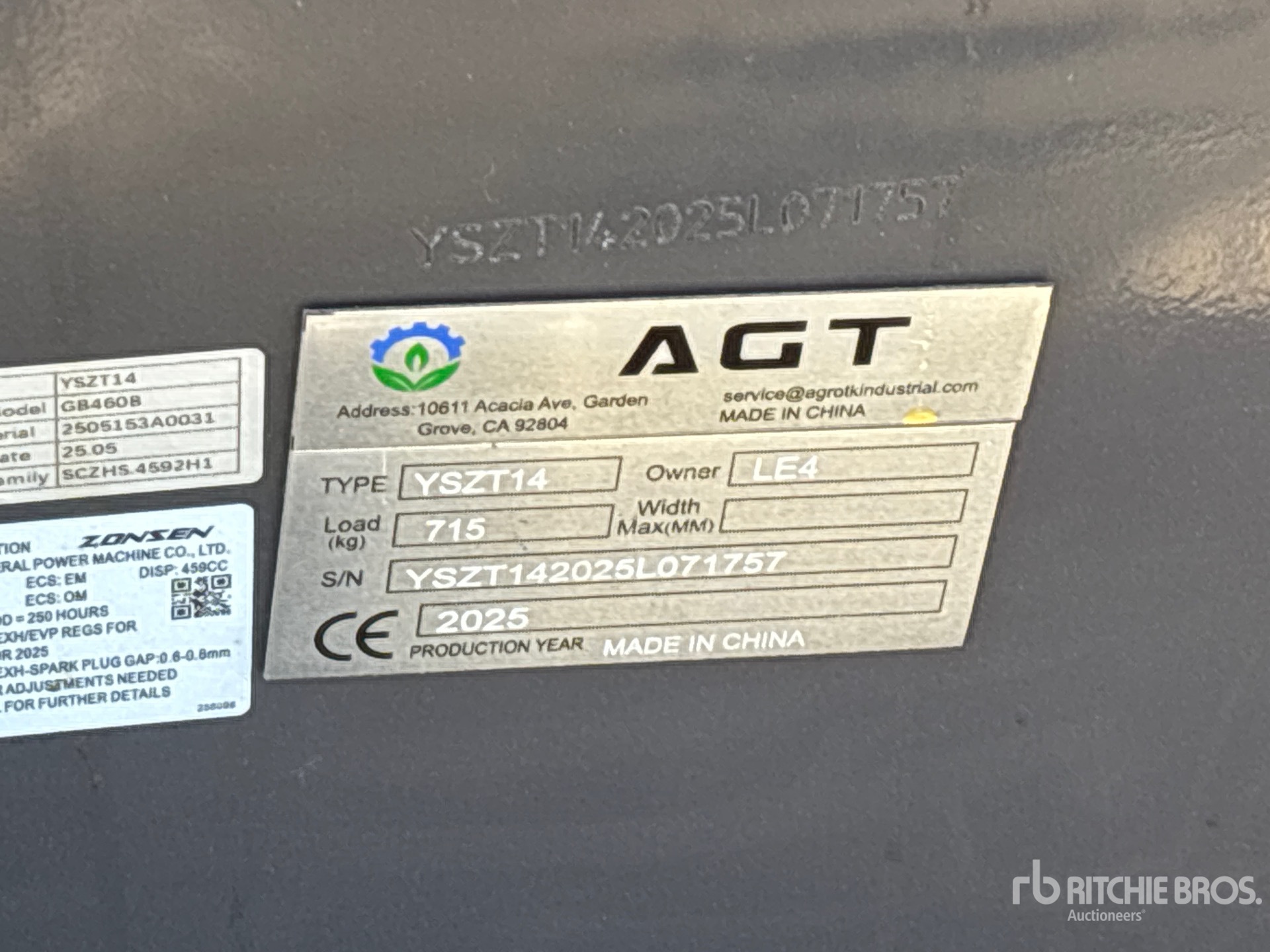 General Appearance with Serial Number / VIN