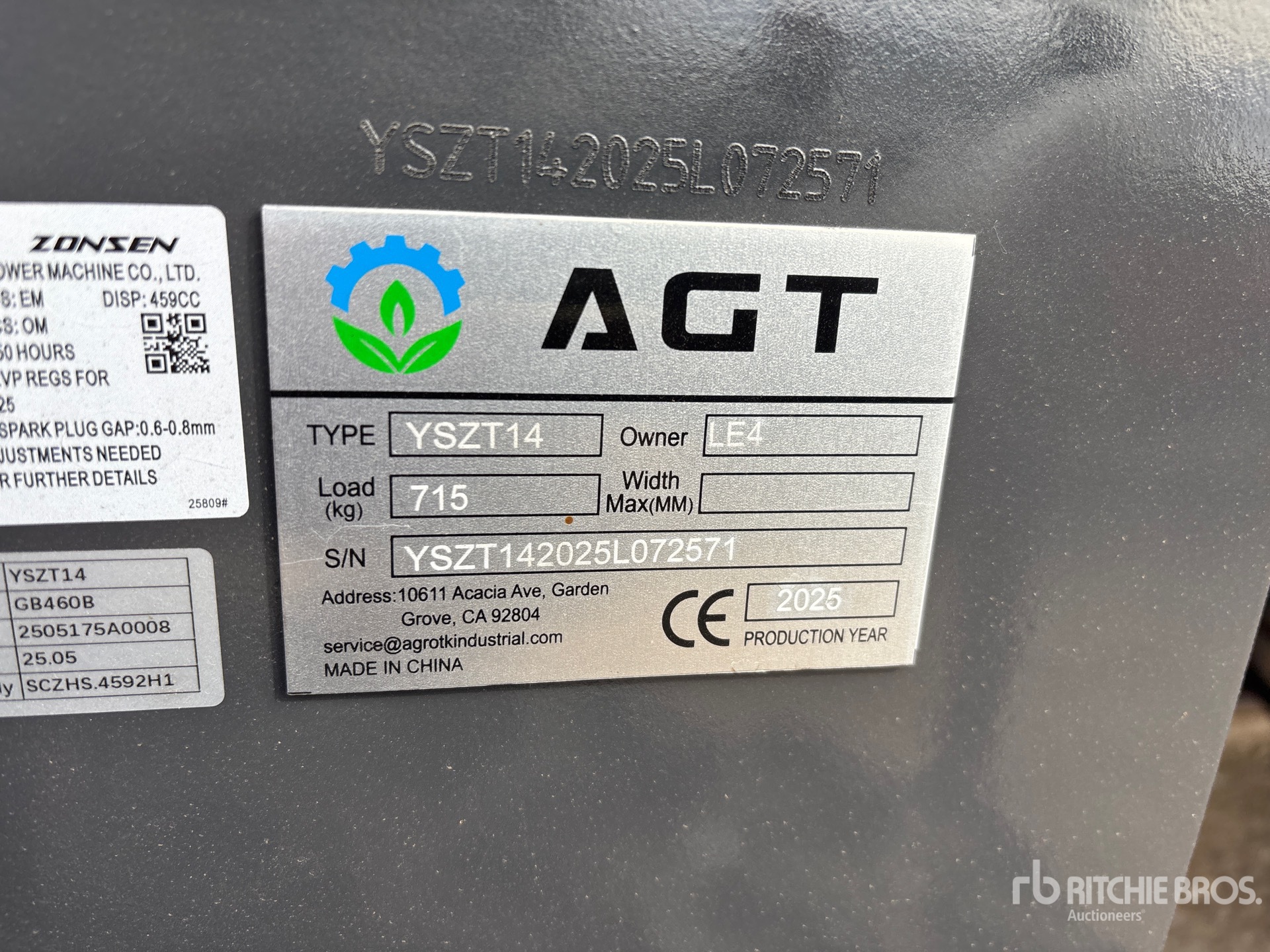 General Appearance with Serial Number / VIN