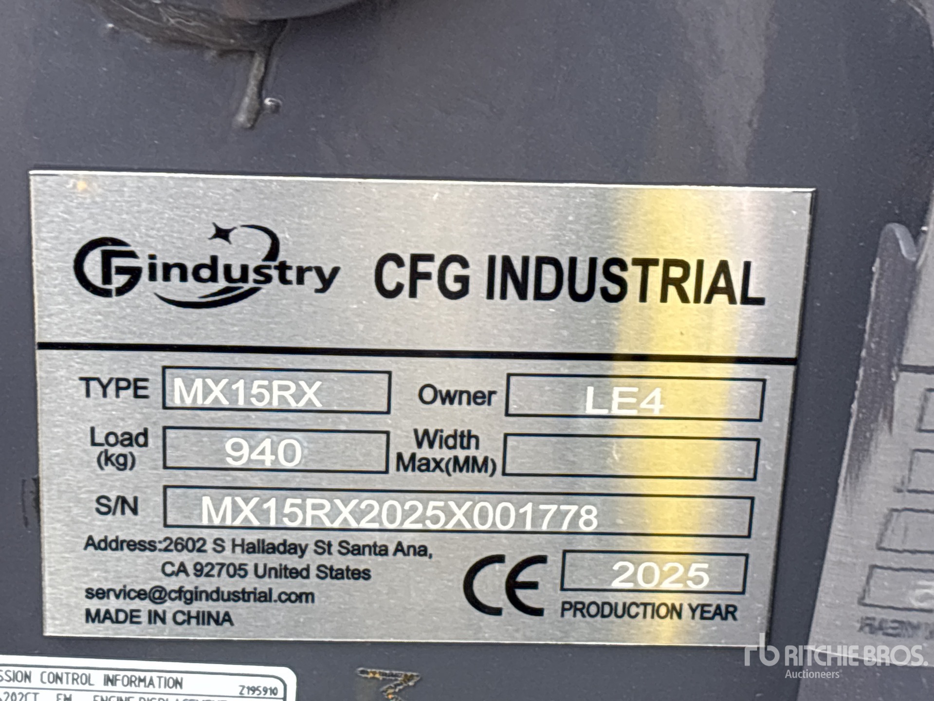 General Appearance with Serial Number / VIN