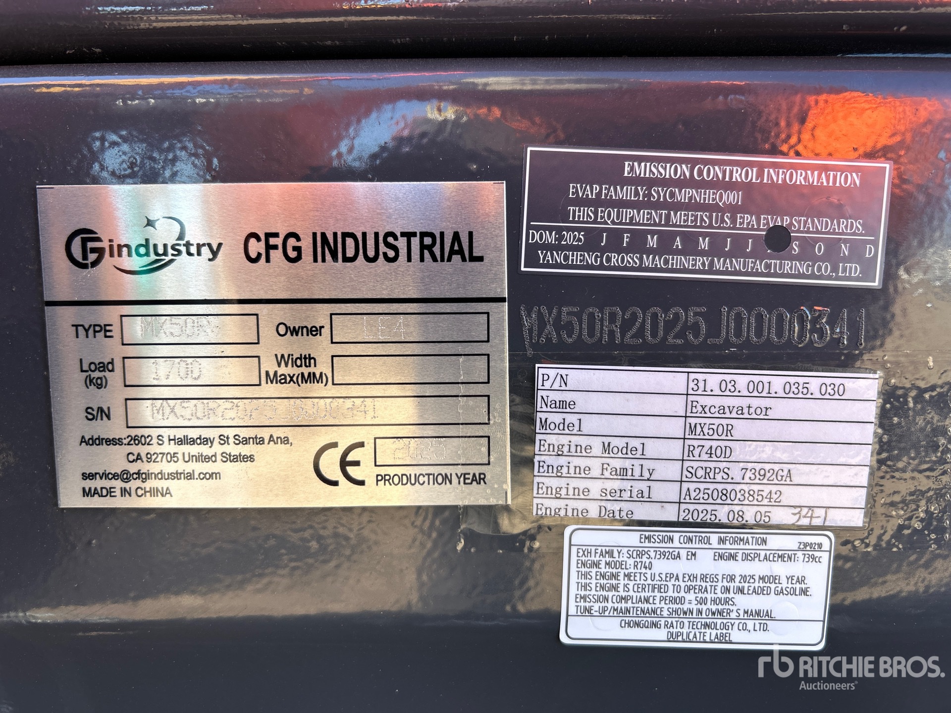 General Appearance with N.º de serie/VIN