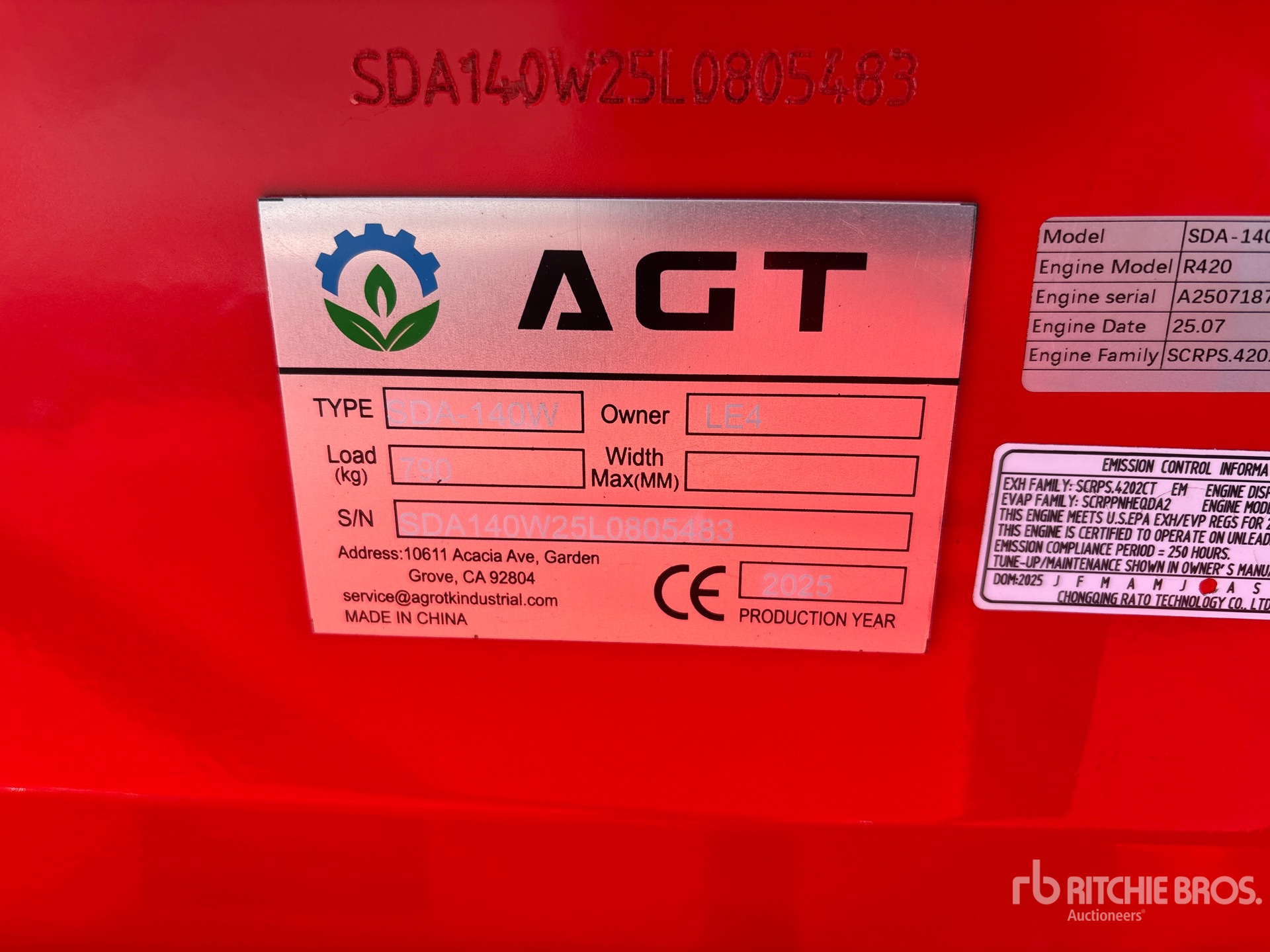 General Appearance with Serial Number / VIN