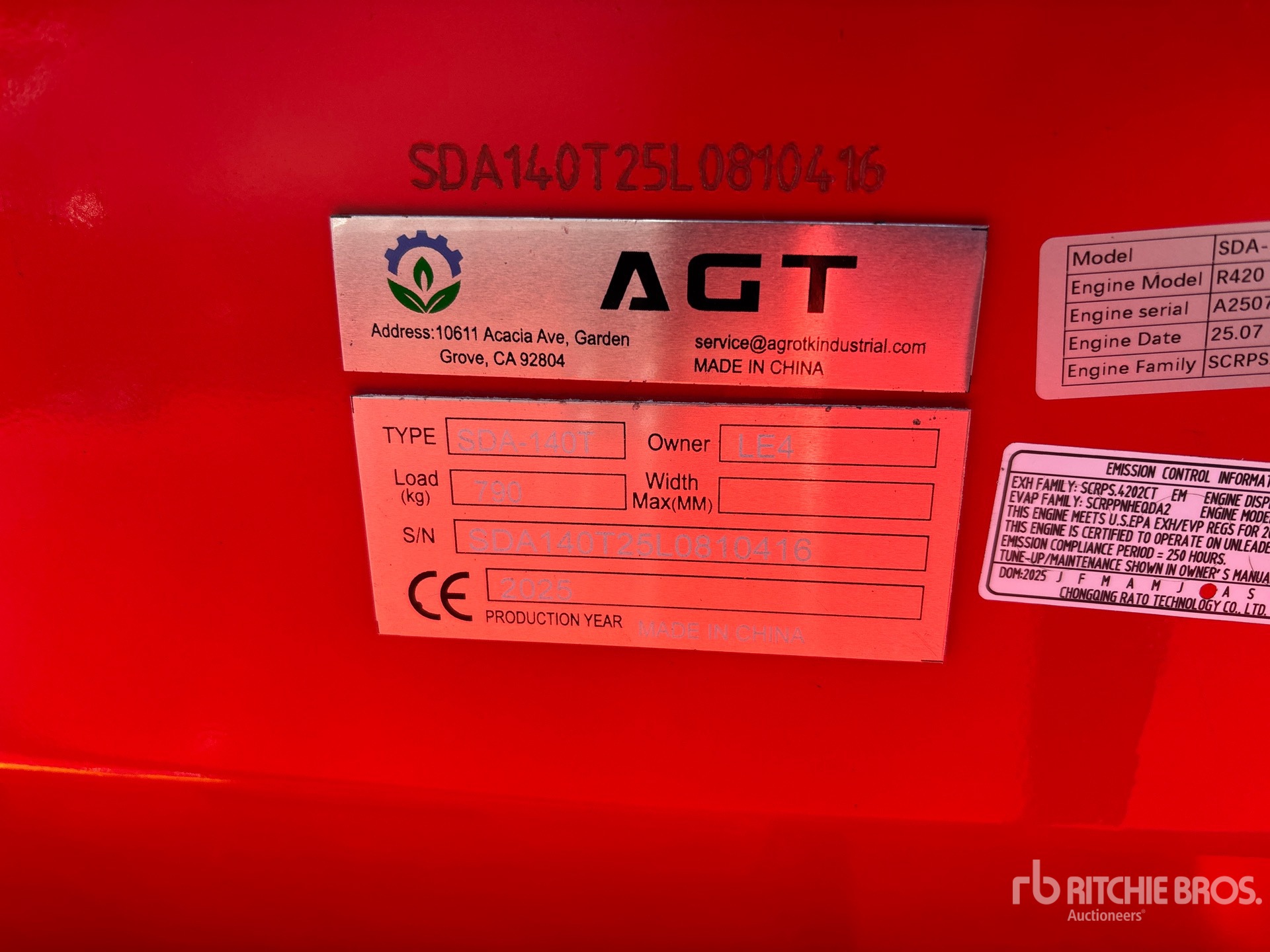 General Appearance with Serial Number / VIN