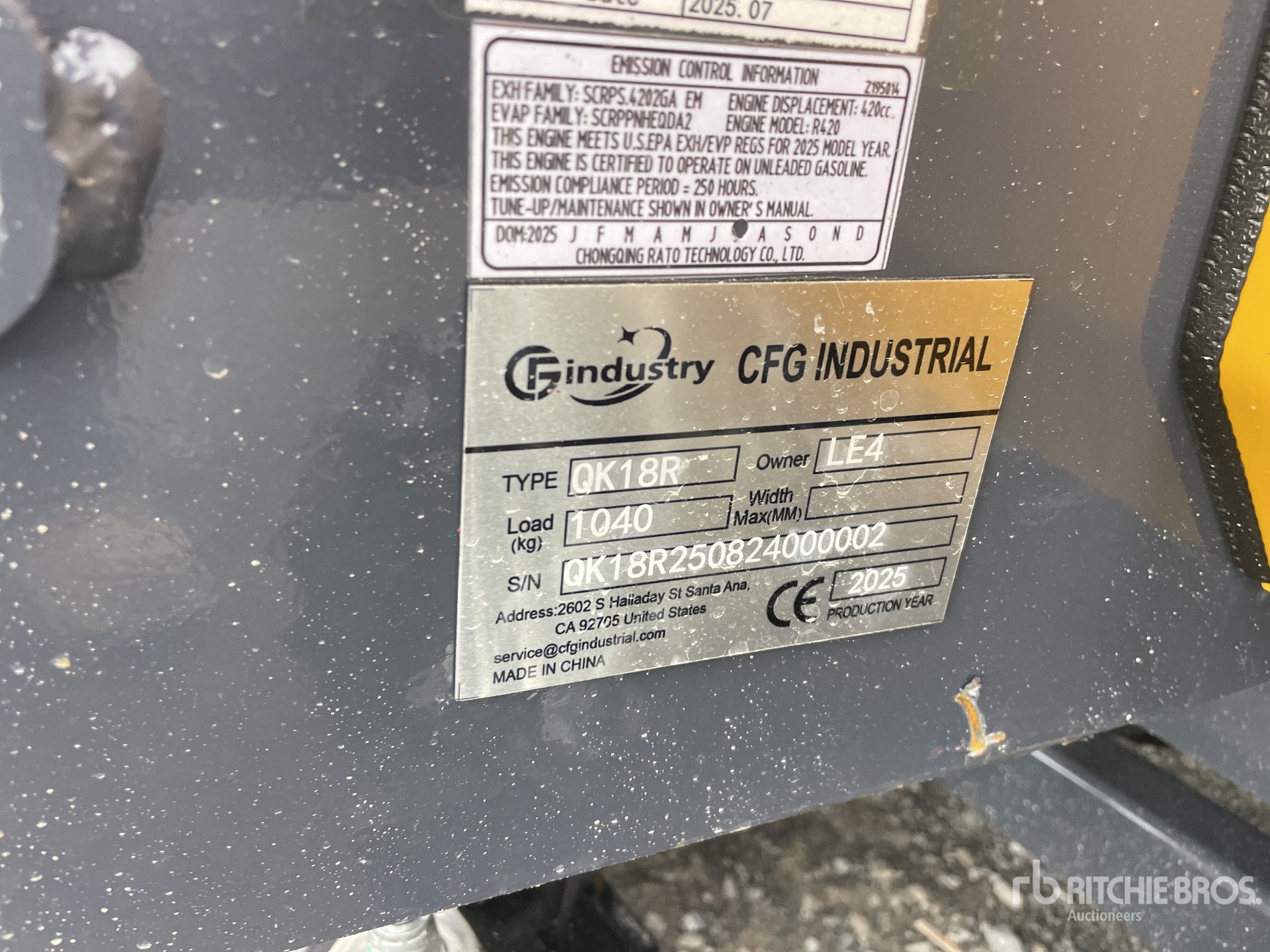 General Appearance with Serial Number / VIN