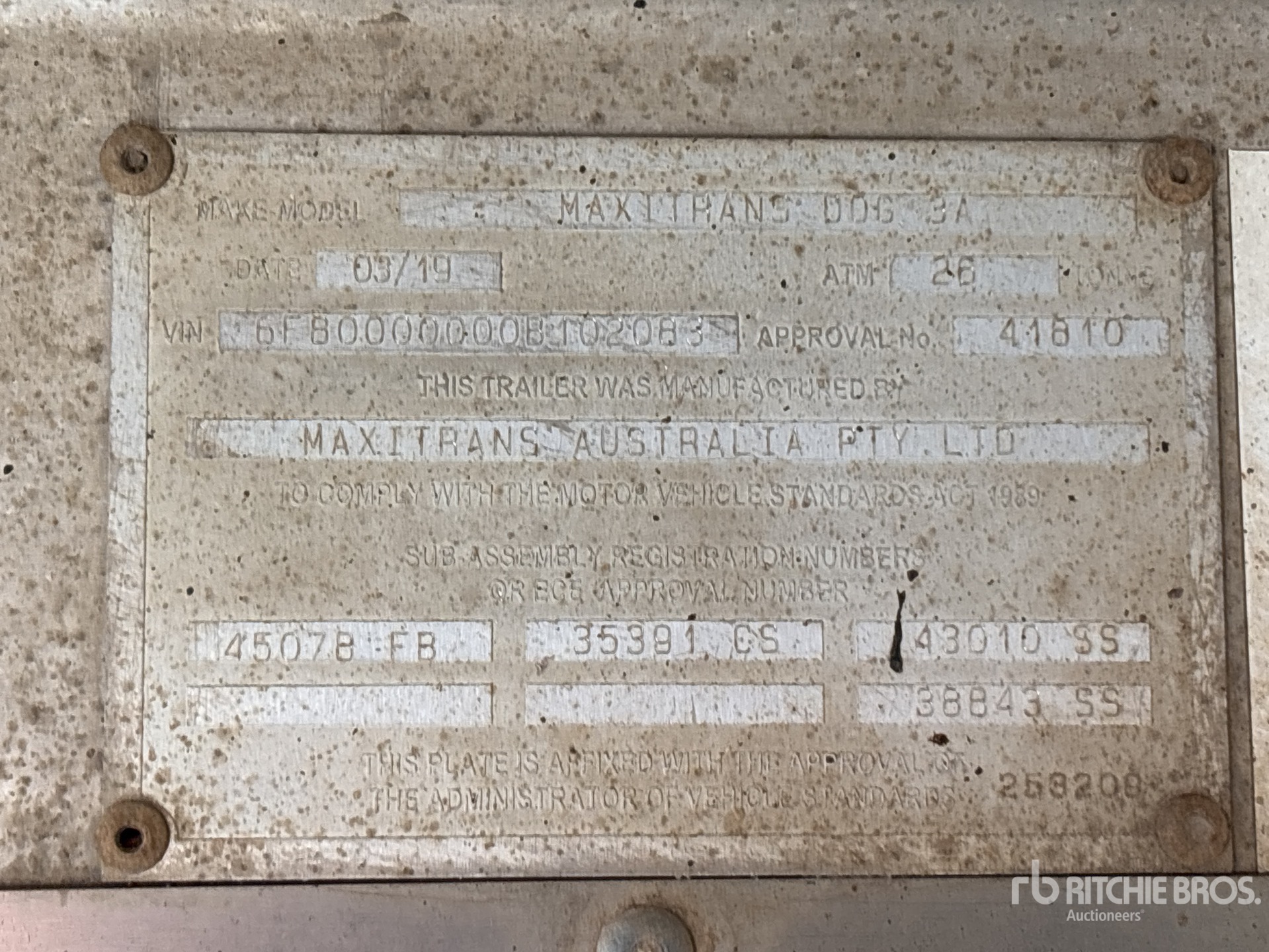 General Appearance with Serial Number / VIN