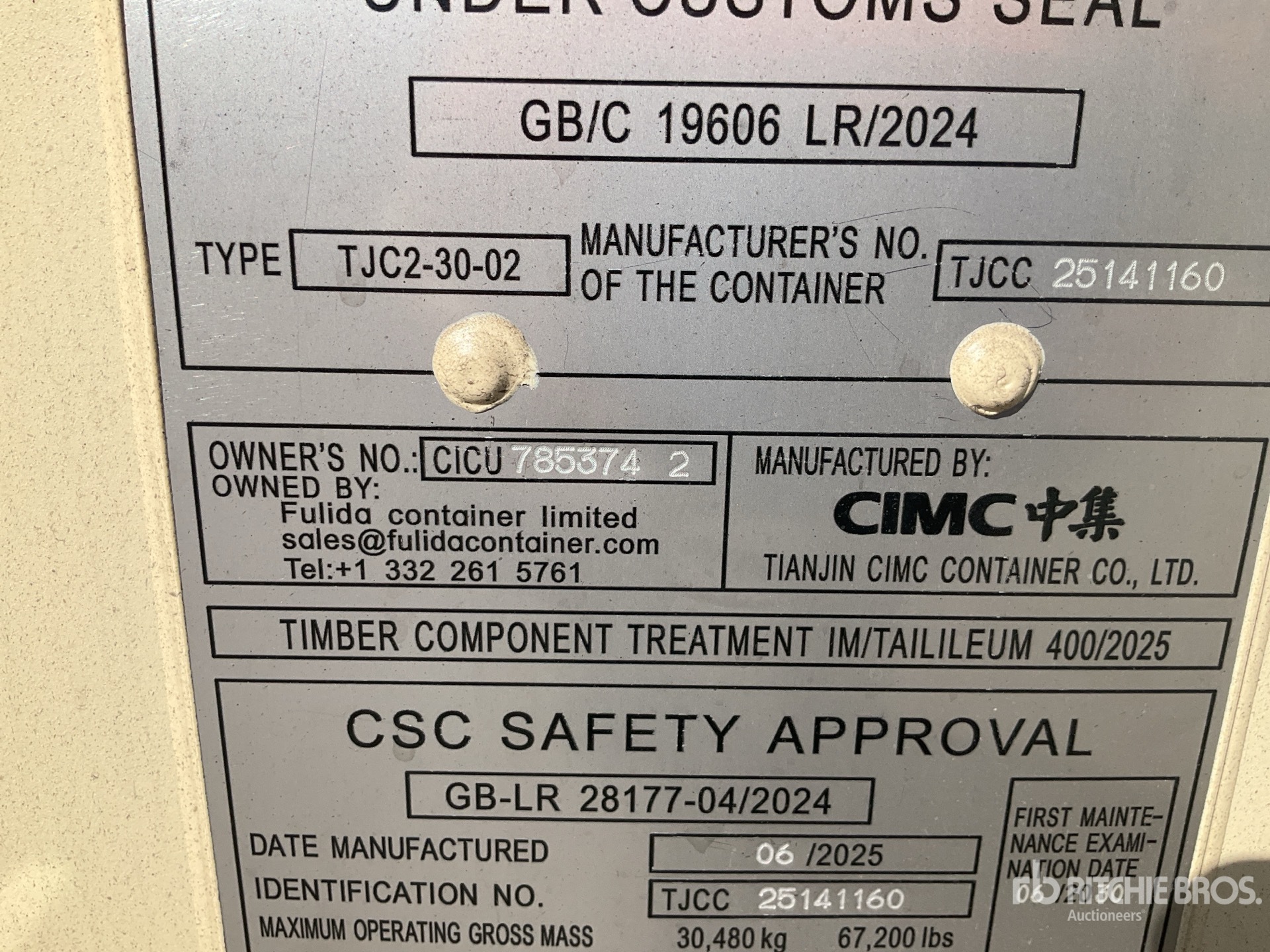 General Appearance with Serial Number / VIN