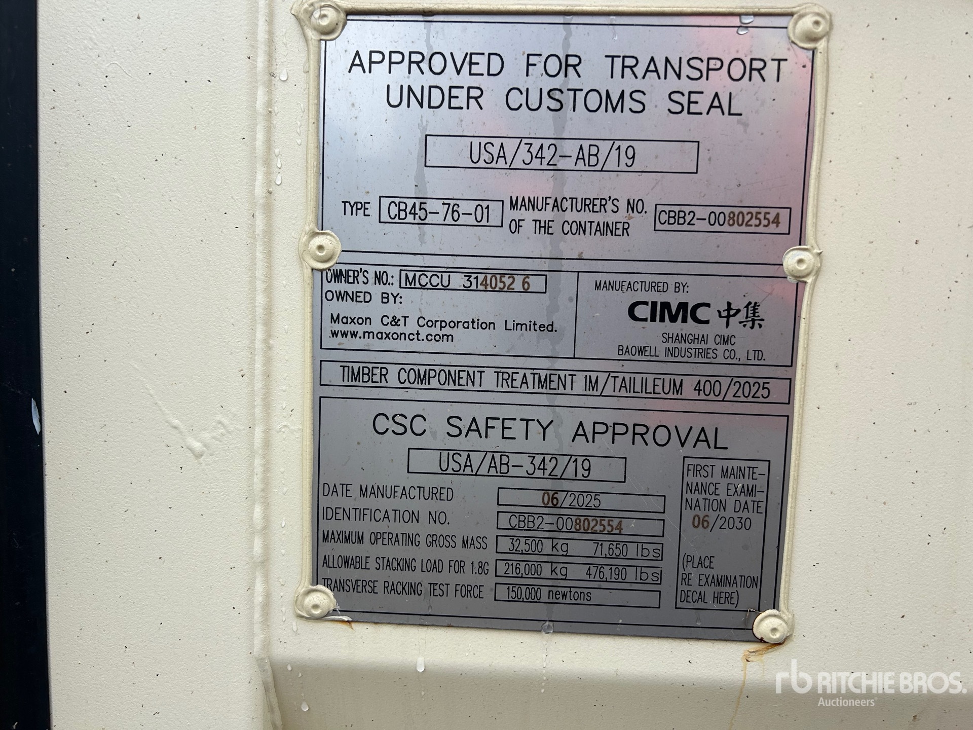 General Appearance with Serial Number / VIN