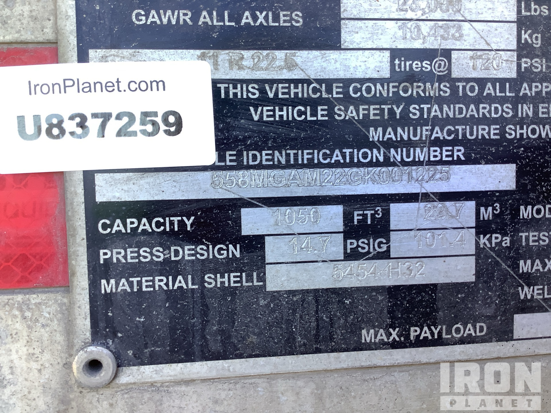 General Appearance with Serial Number / VIN