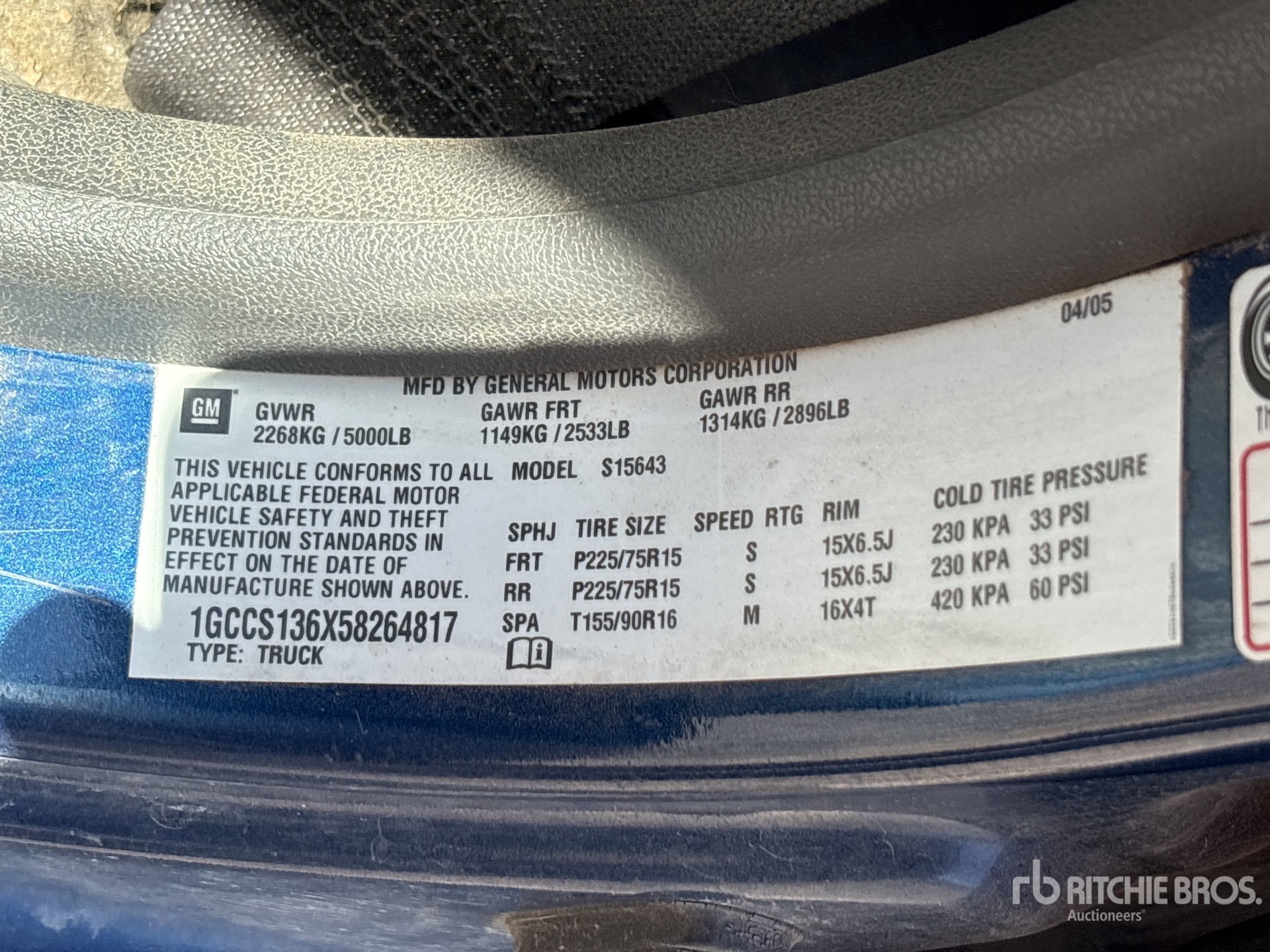 General Appearance with Serial Number / VIN