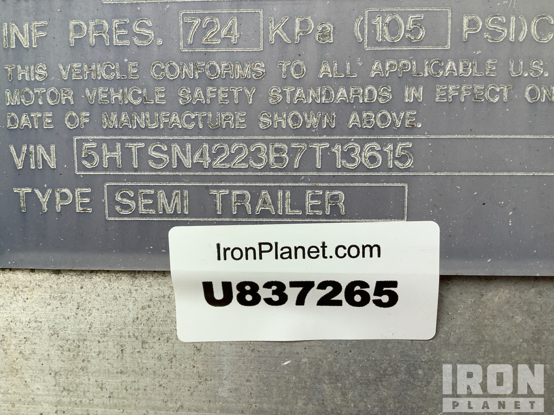 General Appearance with Serial Number / VIN
