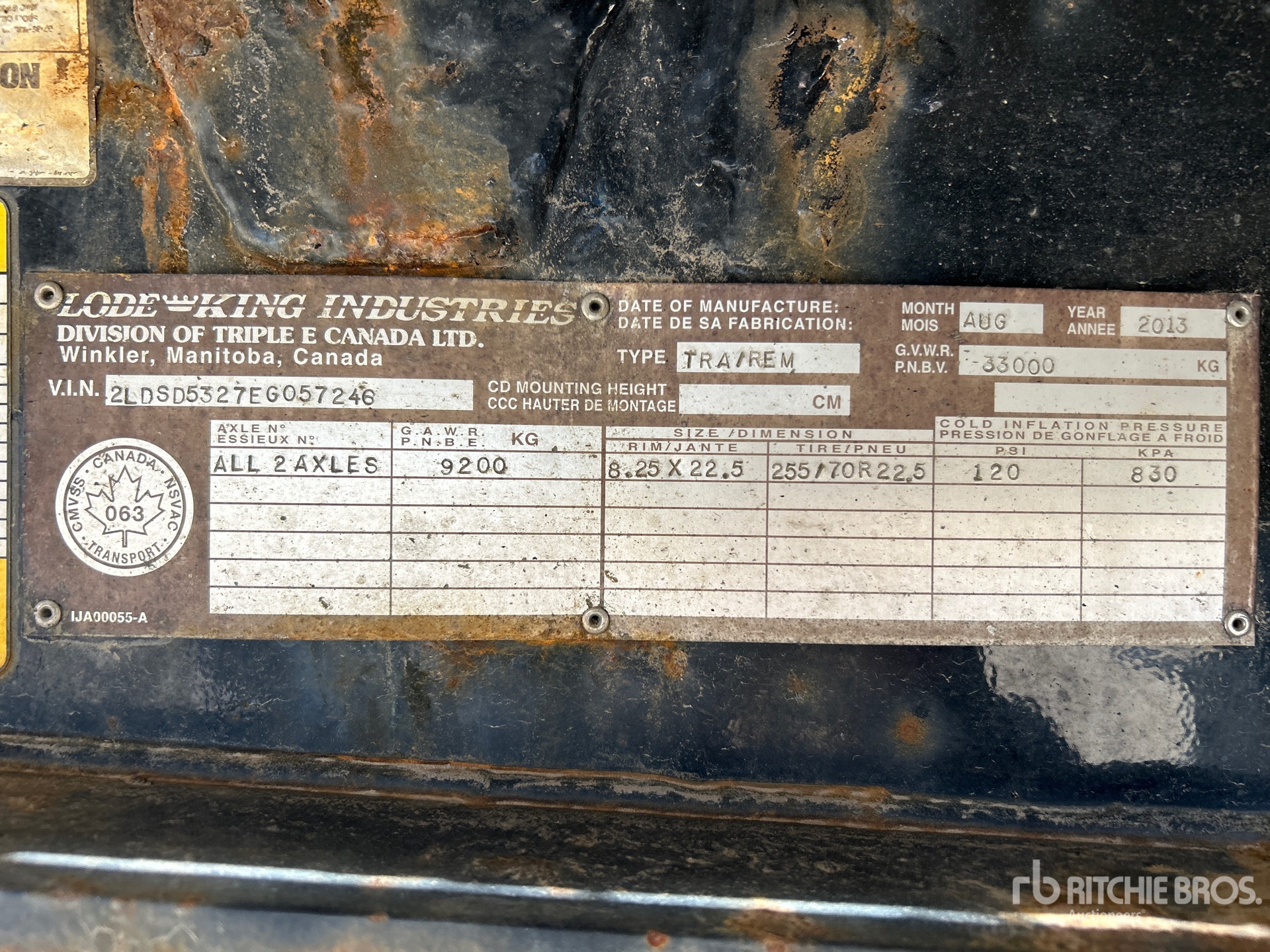 General Appearance with Serial Number / VIN