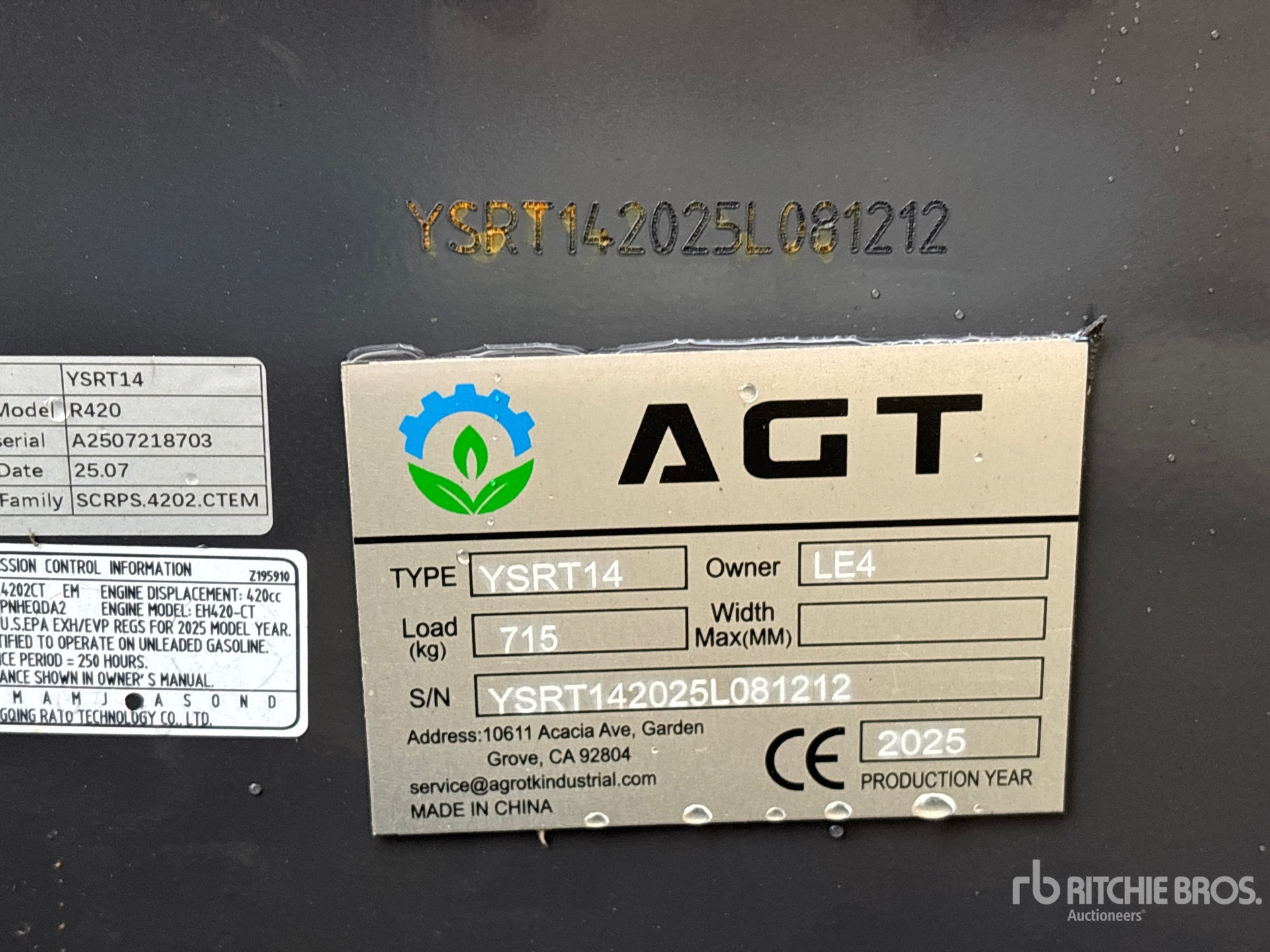 General Appearance with N.º de serie/VIN