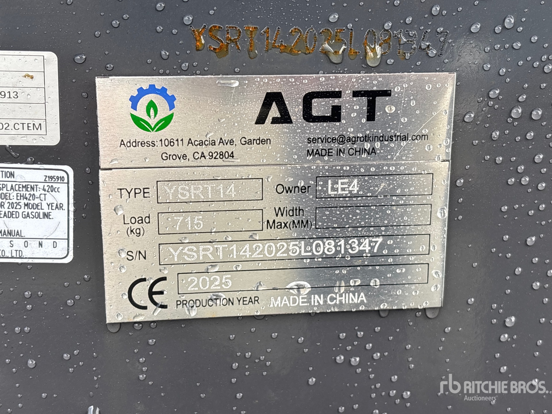 General Appearance with N.º de serie/VIN