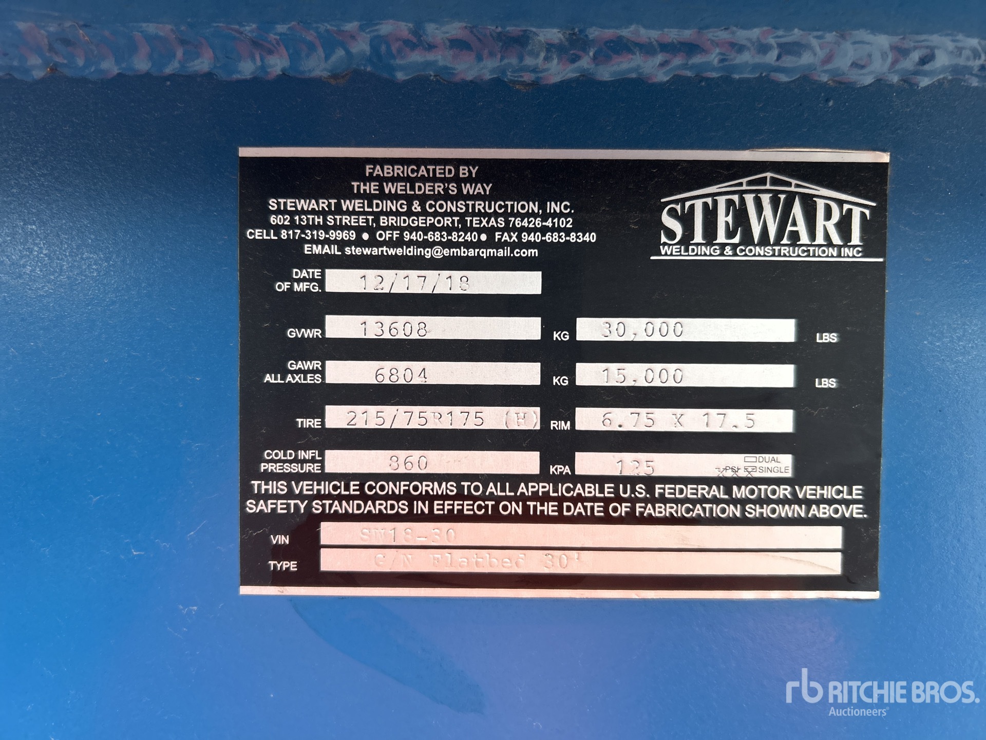 General Appearance with N.º de serie/VIN