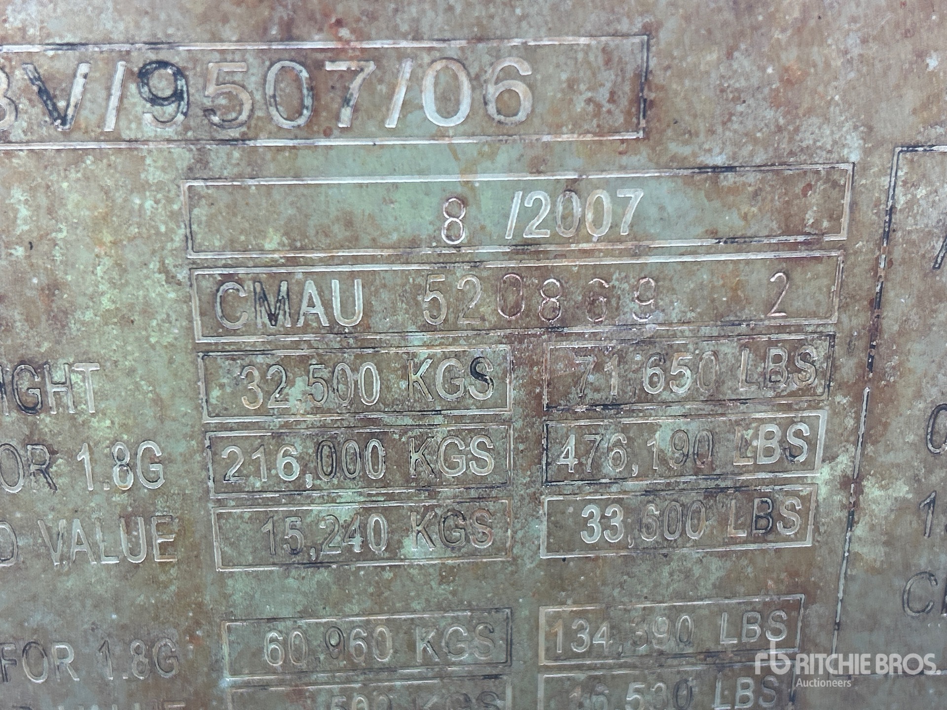 General Appearance with Serial Number / VIN