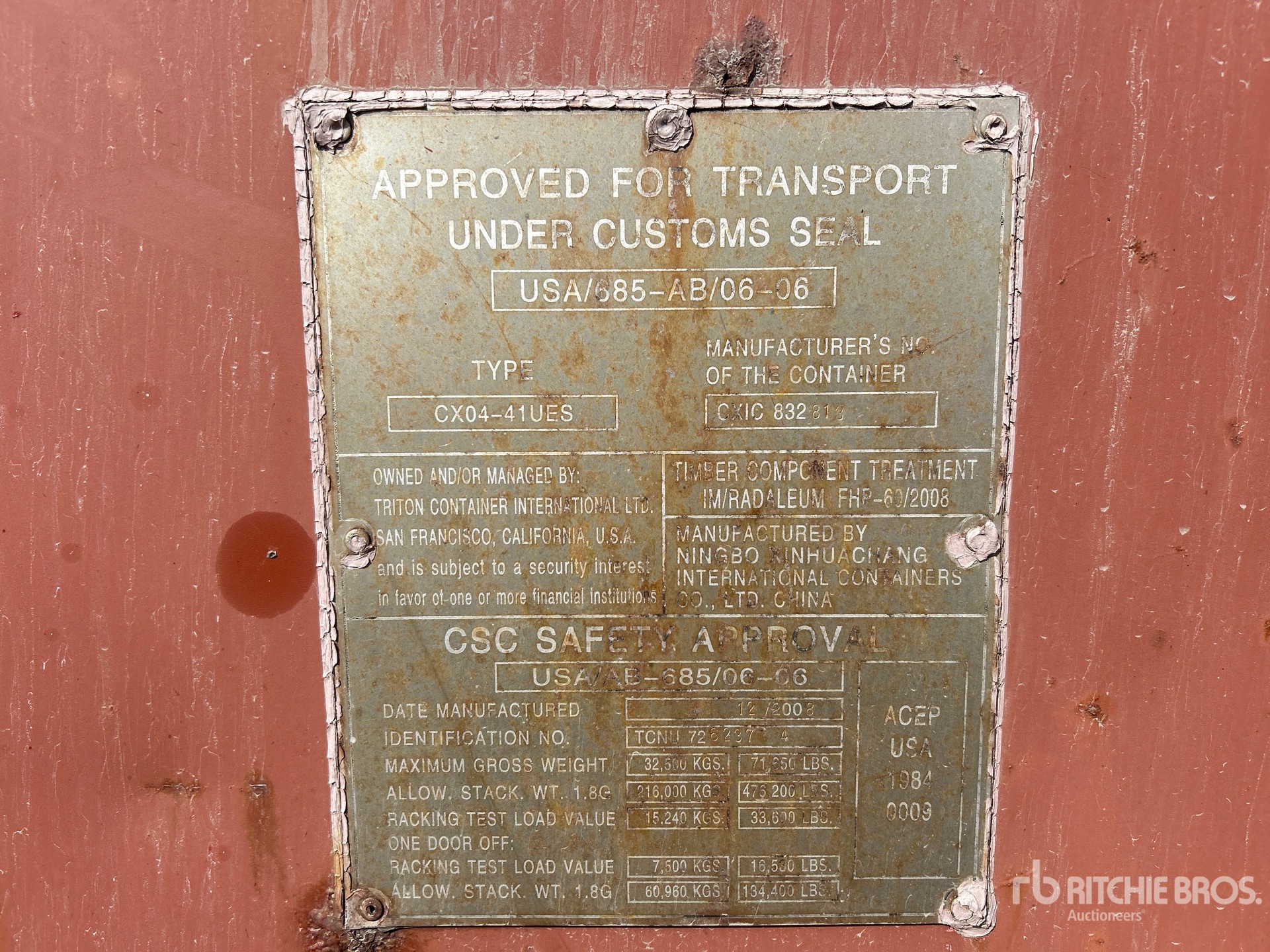 General Appearance with Serial Number / VIN